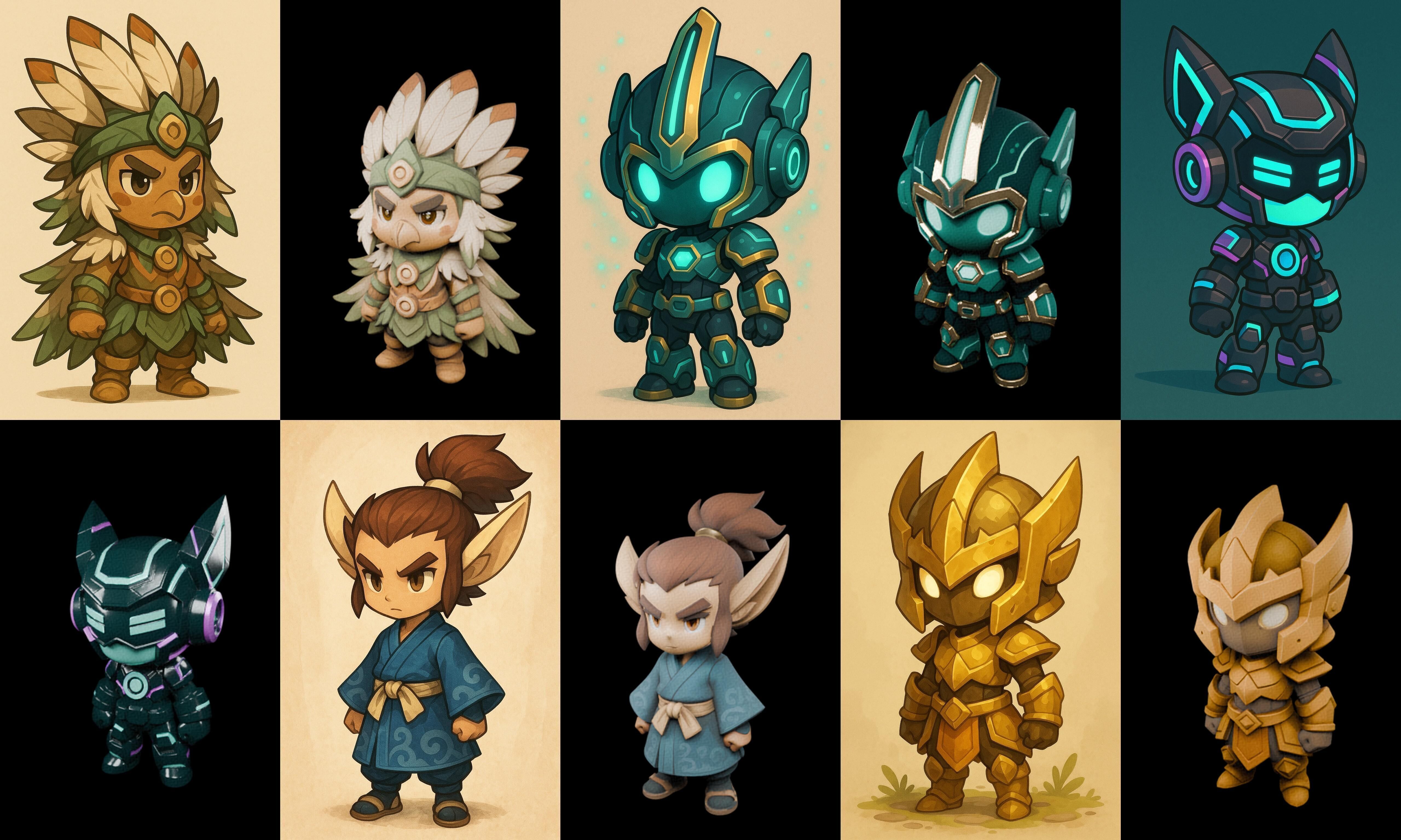 Game Character Marvelous Stylized bundle 31 pack 100 glb Low-poly 3D model_4