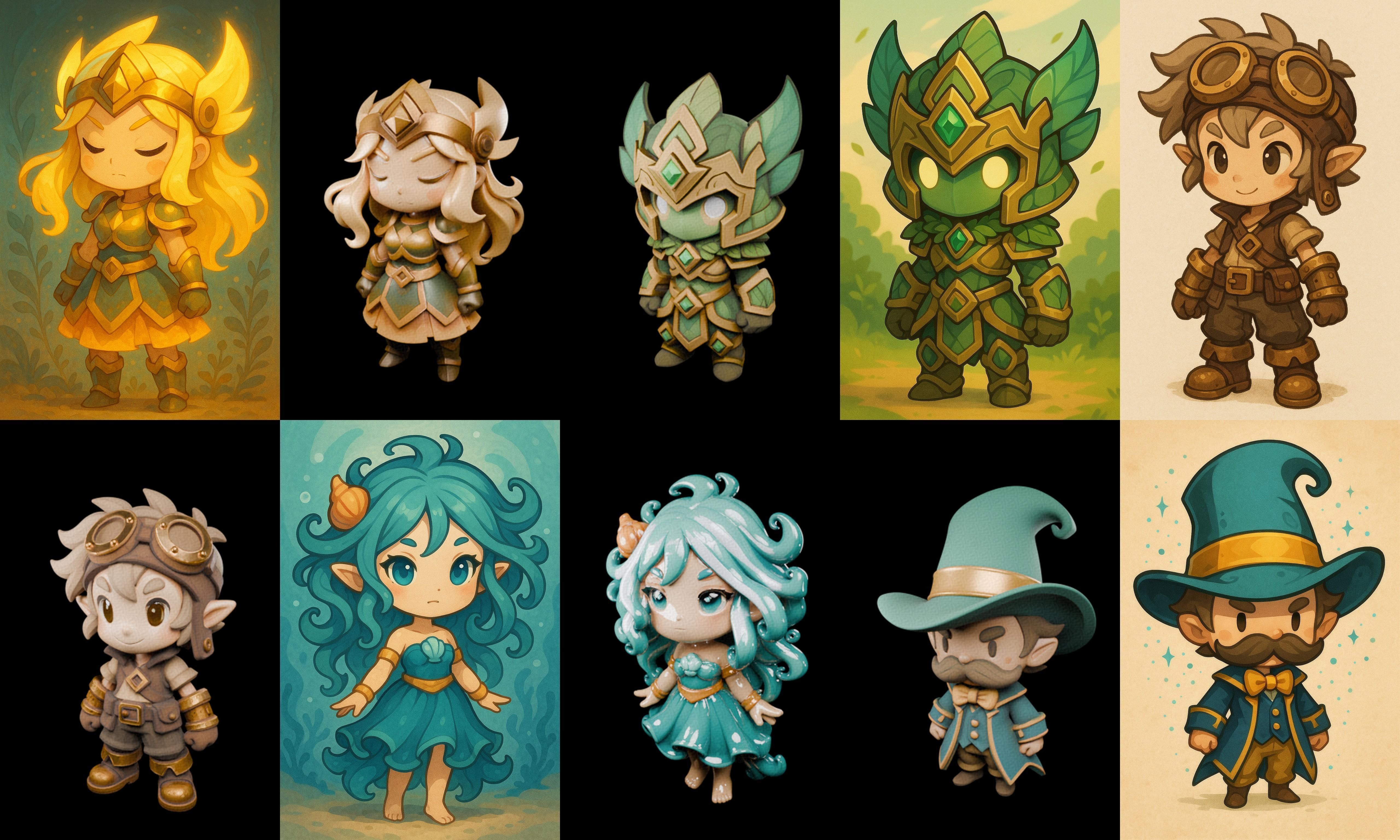 Game Character Marvelous Stylized bundle 31 pack 100 glb Low-poly 3D model_19