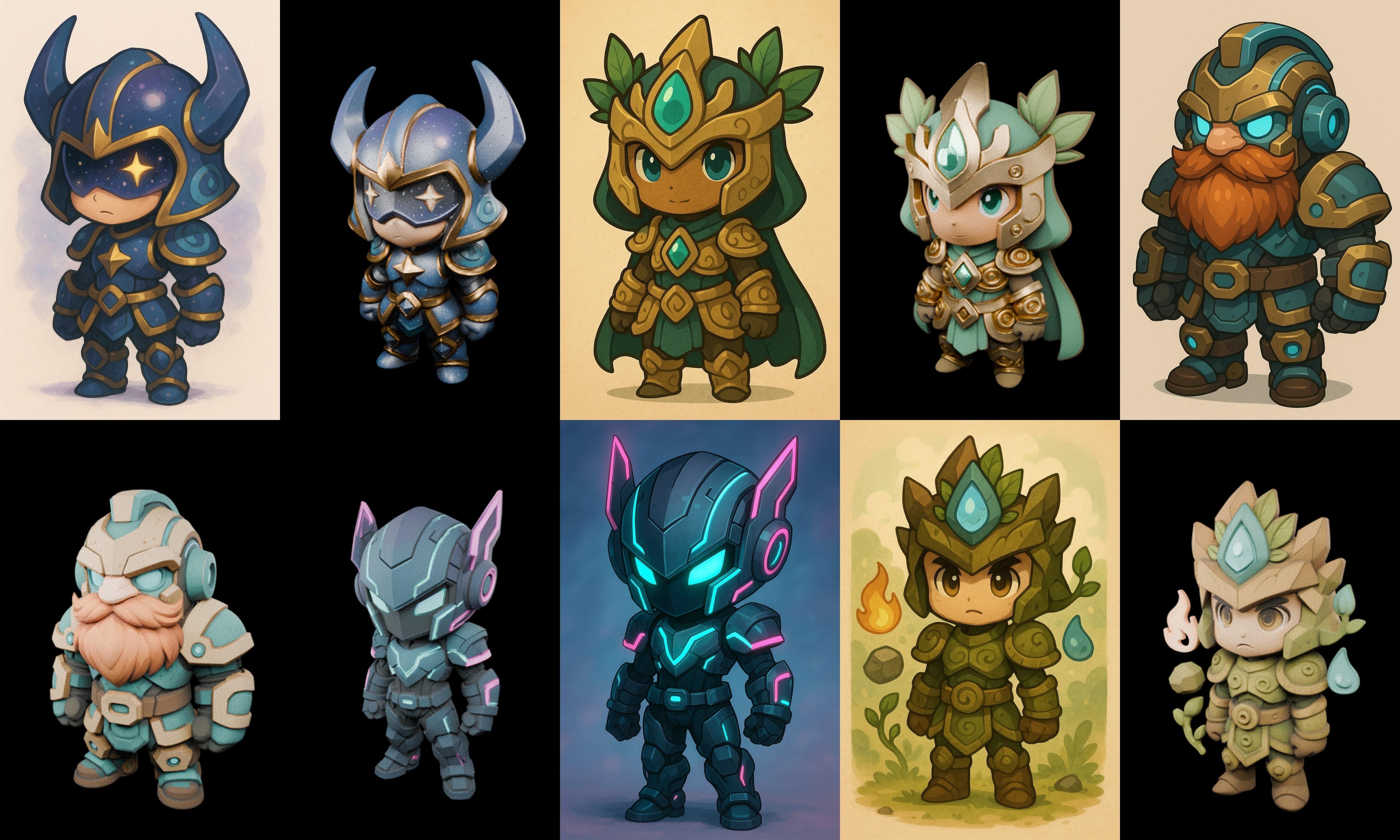 Game Character Marvelous Stylized bundle 31 pack 100 glb Low-poly 3D model_12