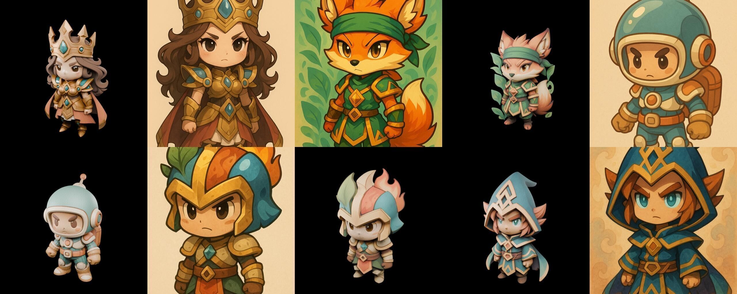 Game Character Marvelous Stylized bundle 30 pack 100 glb Low-poly 3D model_11