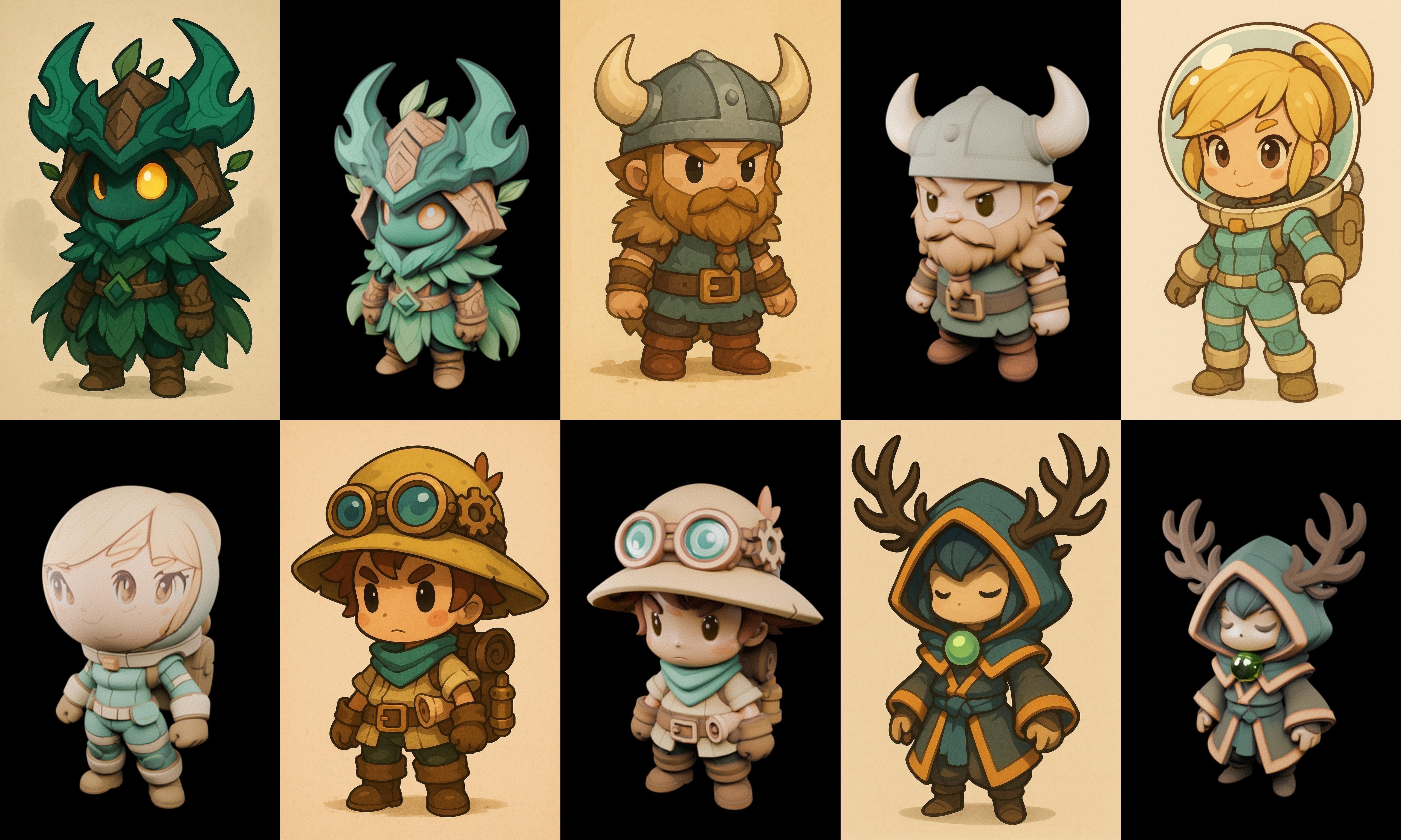 Game Character Marvelous Stylized bundle 30 pack 100 glb Low-poly 3D model_9