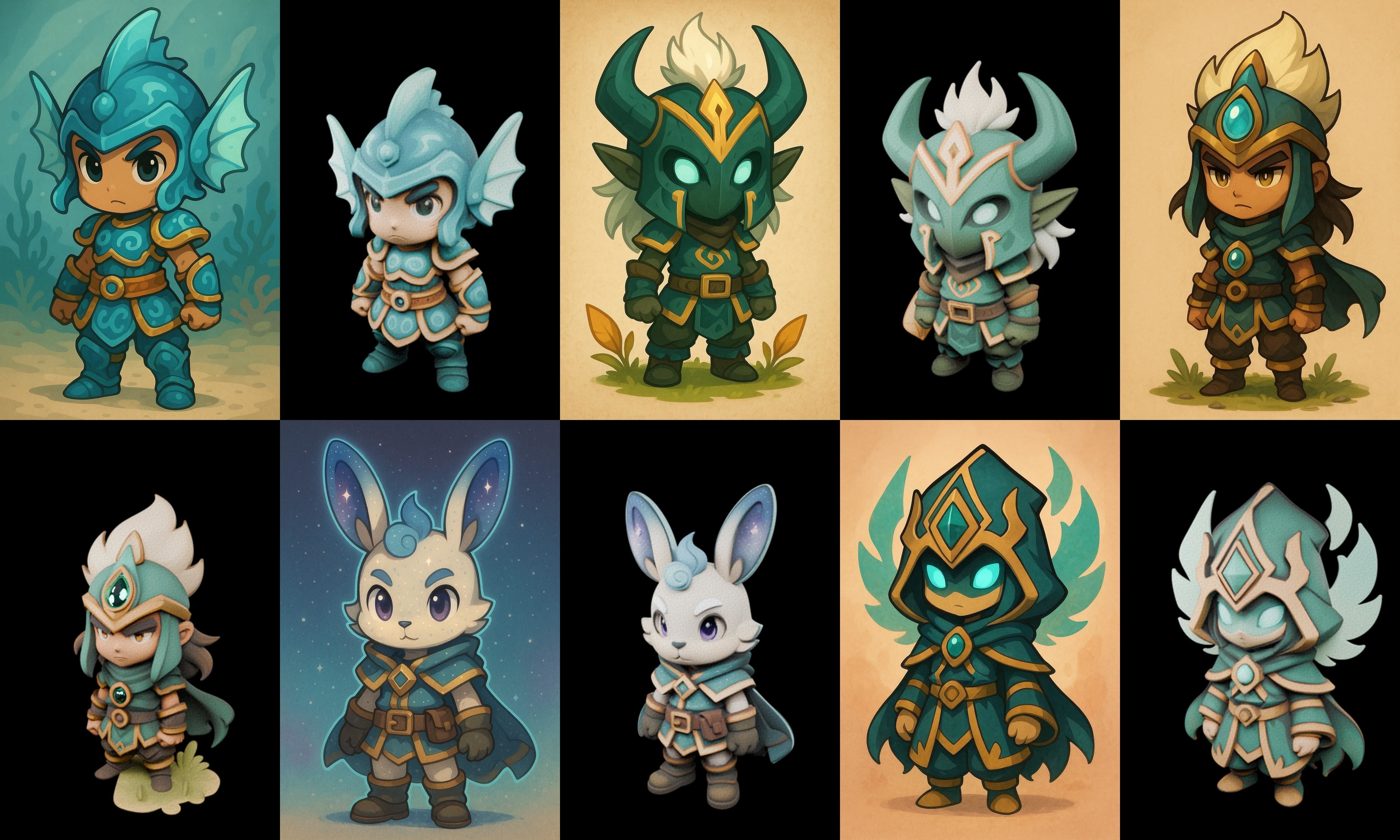 Game Character Marvelous Stylized bundle 30 pack 100 glb Low-poly 3D model_12