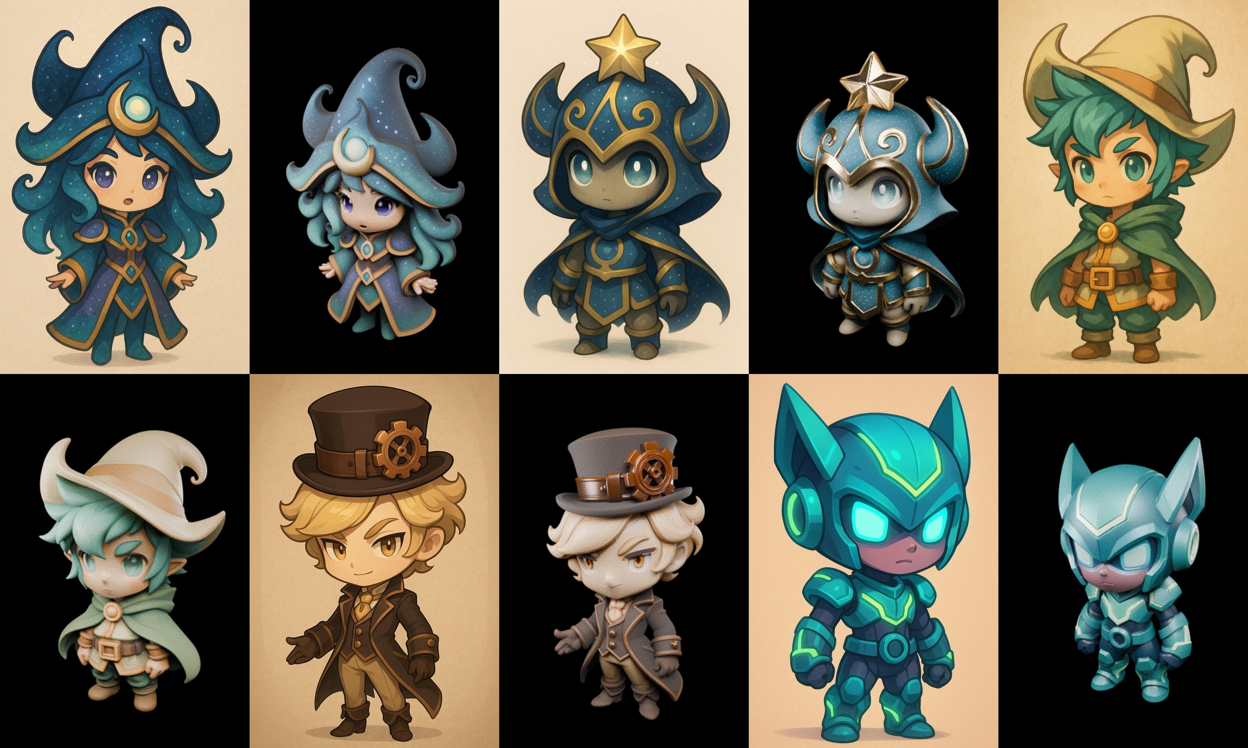 Game Character Marvelous Stylized bundle 30 pack 100 glb Low-poly 3D model_14