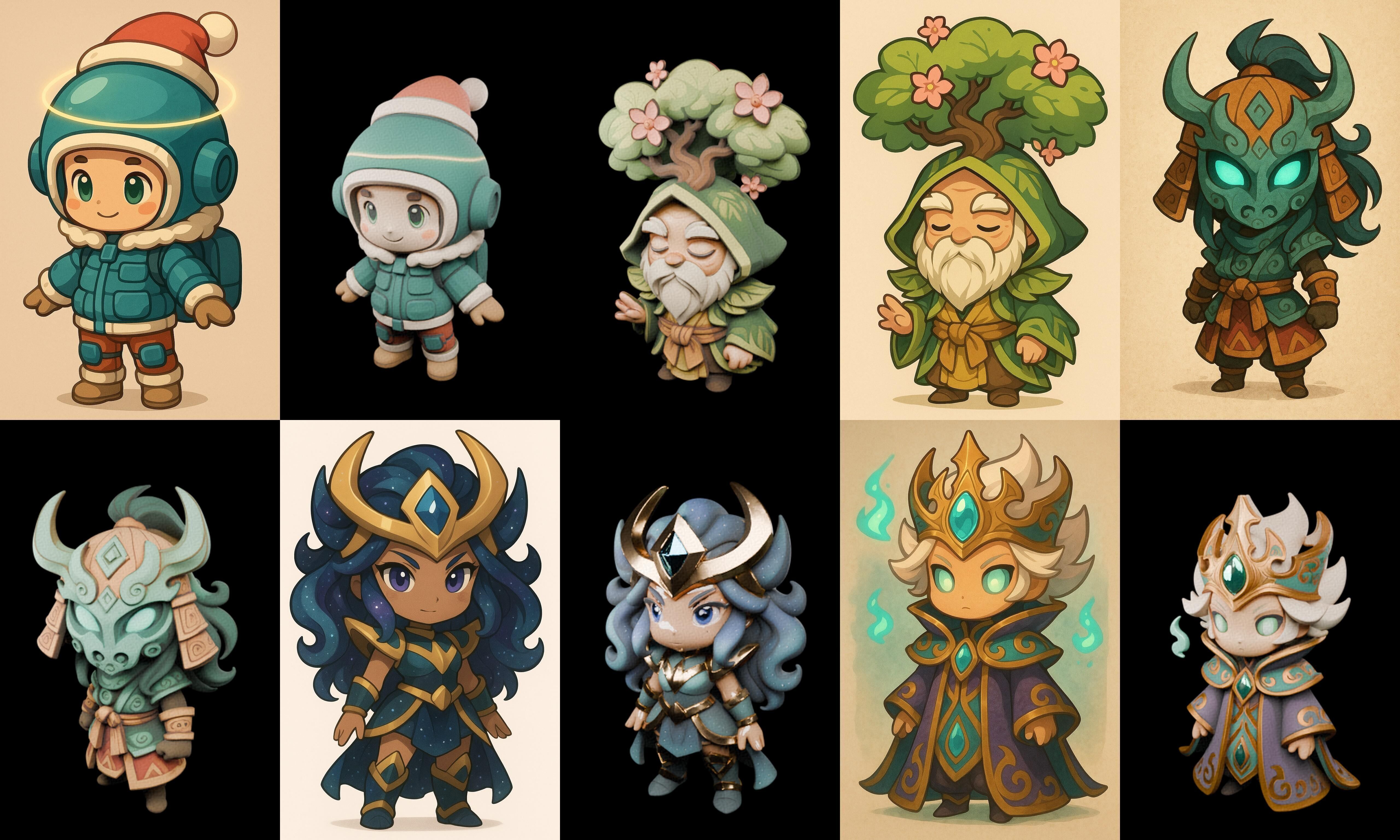 Game Character Marvelous Stylized bundle 30 pack 100 glb Low-poly 3D model_15