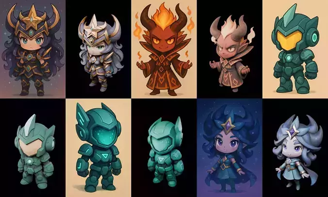 Game Character Marvelous Stylized bundle 30 pack 100 glb