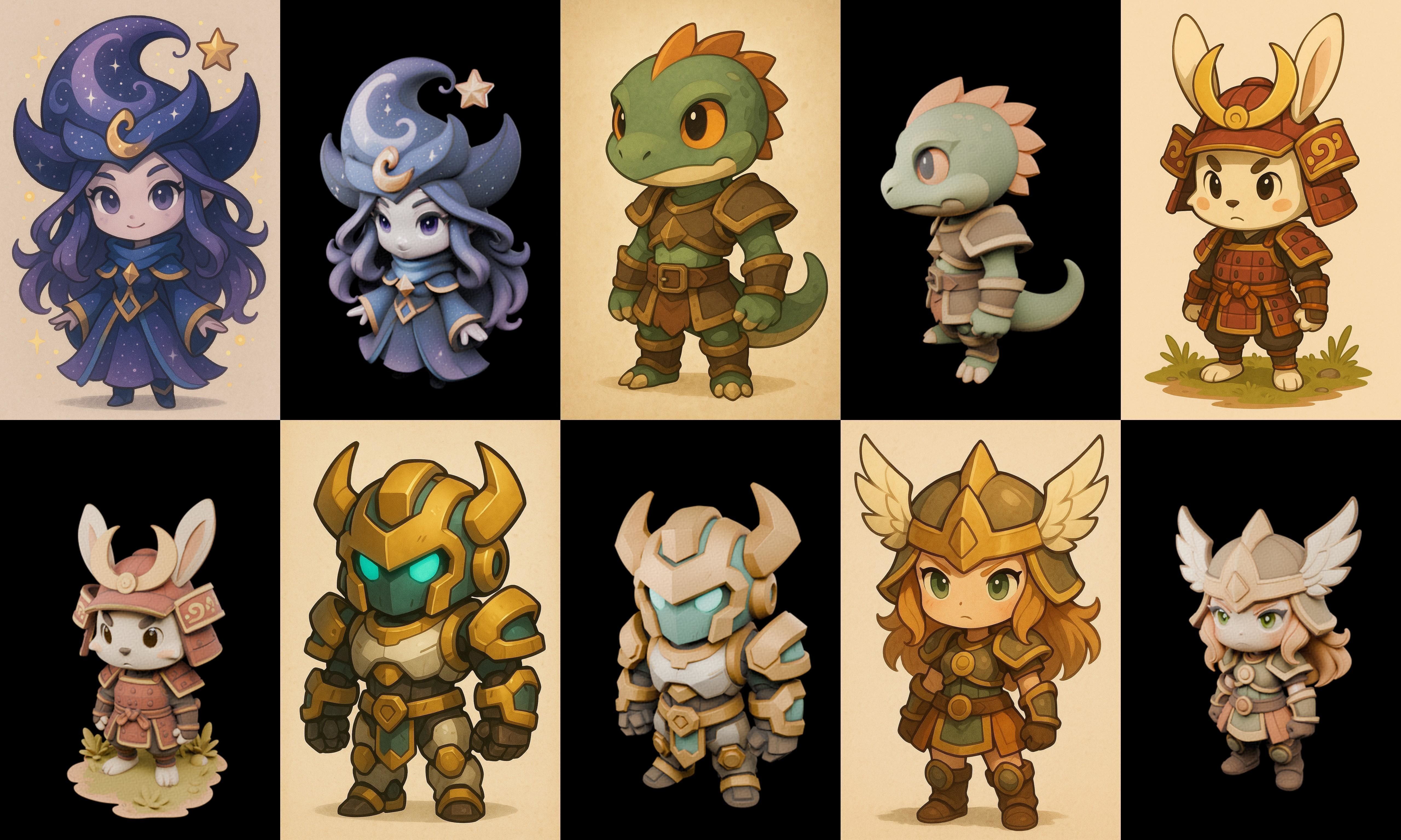 Game Character Marvelous Stylized bundle 30 pack 100 glb Low-poly 3D model_1