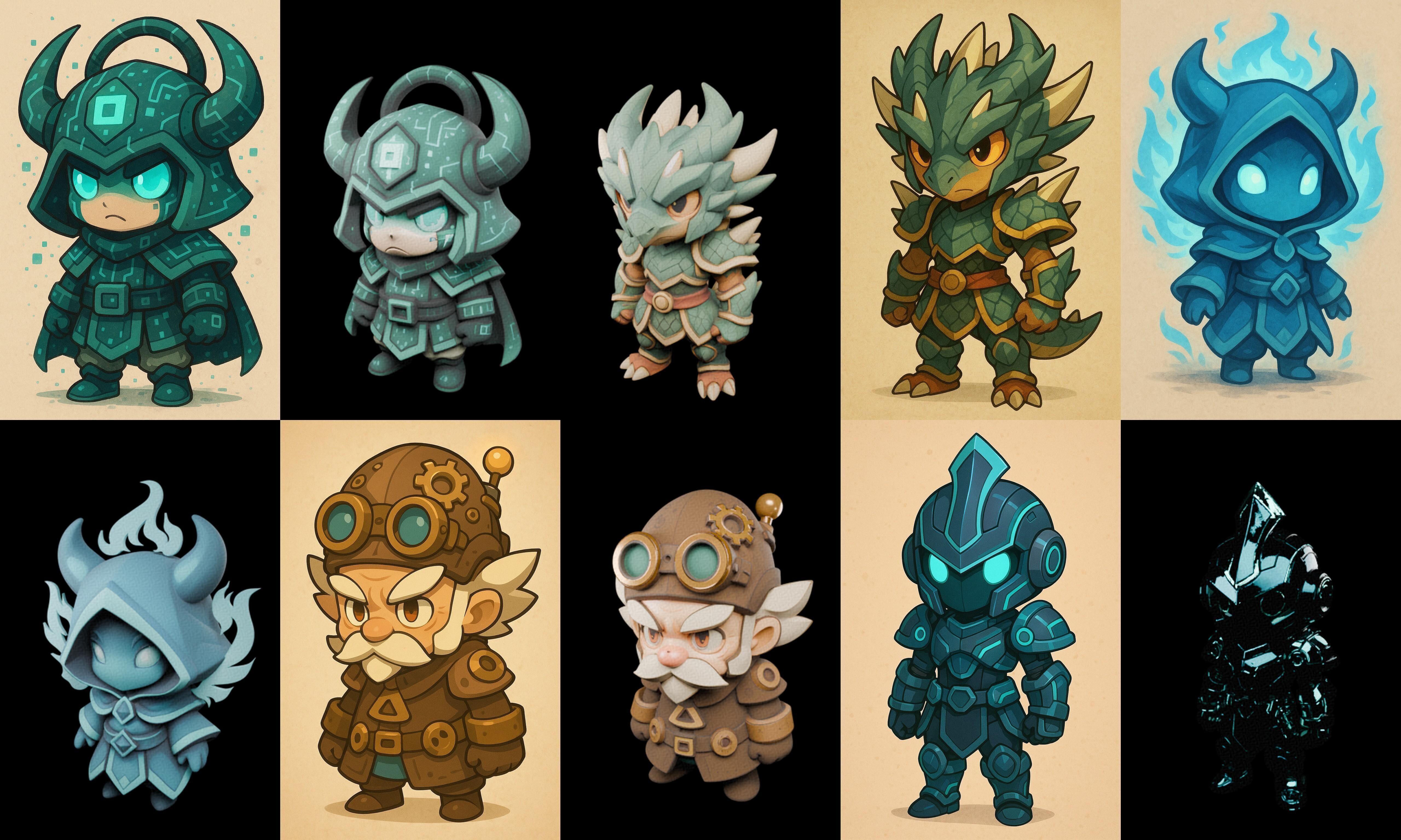 Game Character Marvelous Stylized bundle 30 pack 100 glb Low-poly 3D model_4