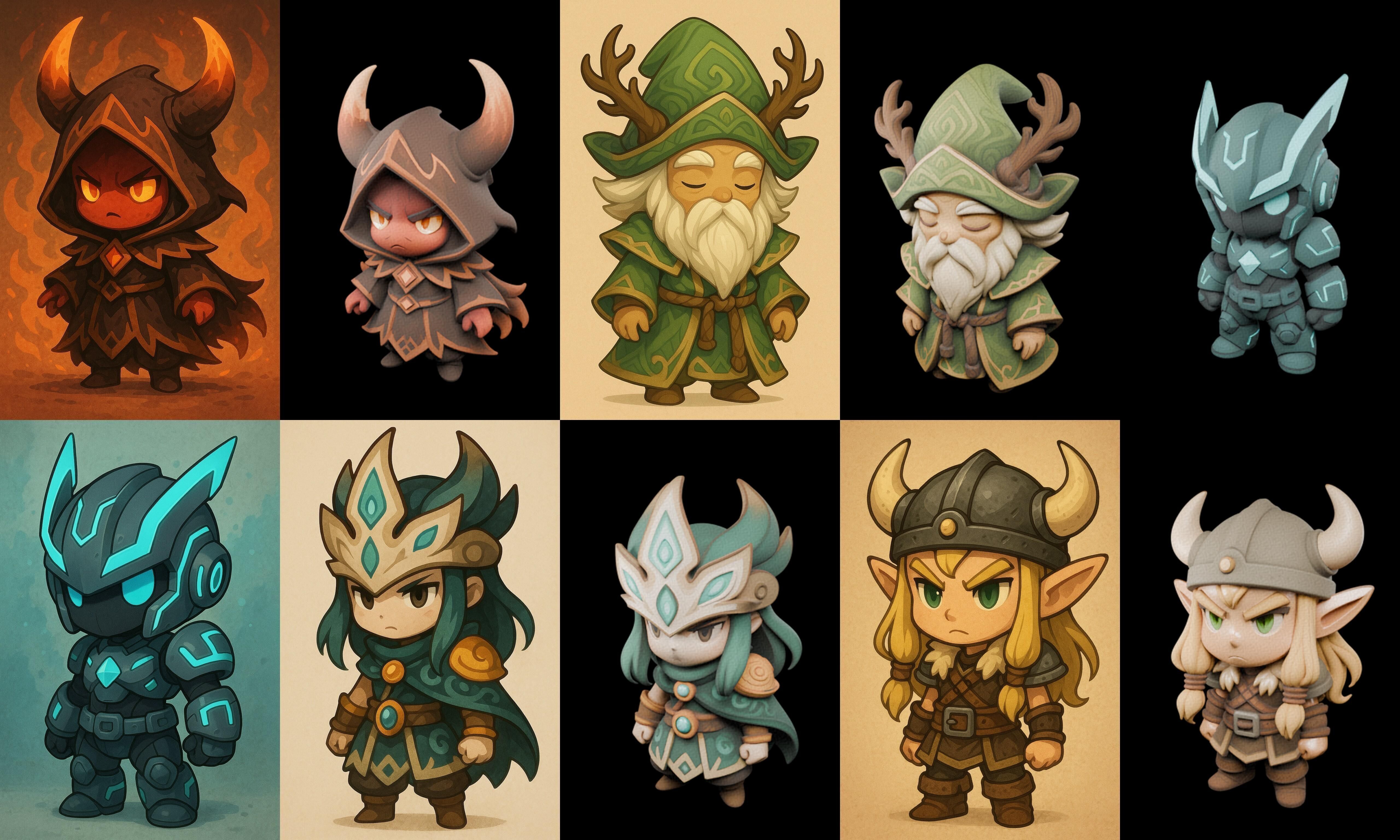 Game Character Marvelous Stylized bundle 30 pack 100 glb Low-poly 3D model_7