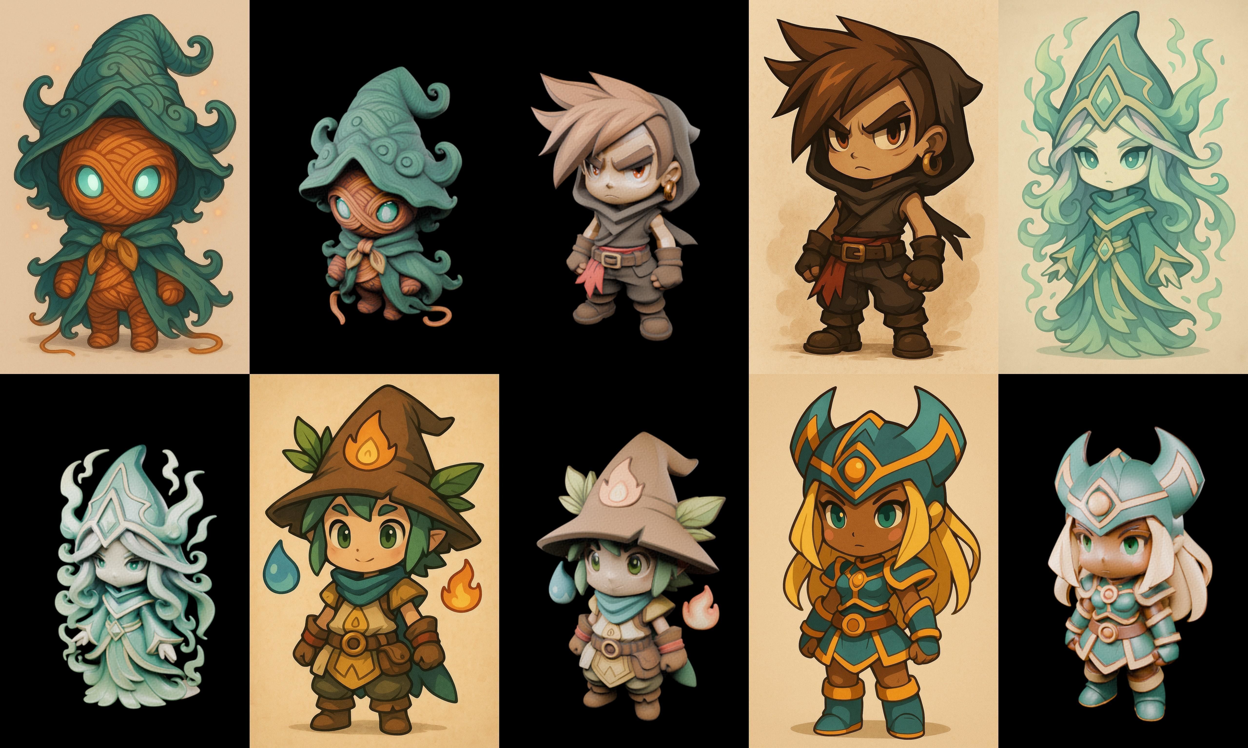 Game Character Marvelous Stylized bundle 30 pack 100 glb Low-poly 3D model_2