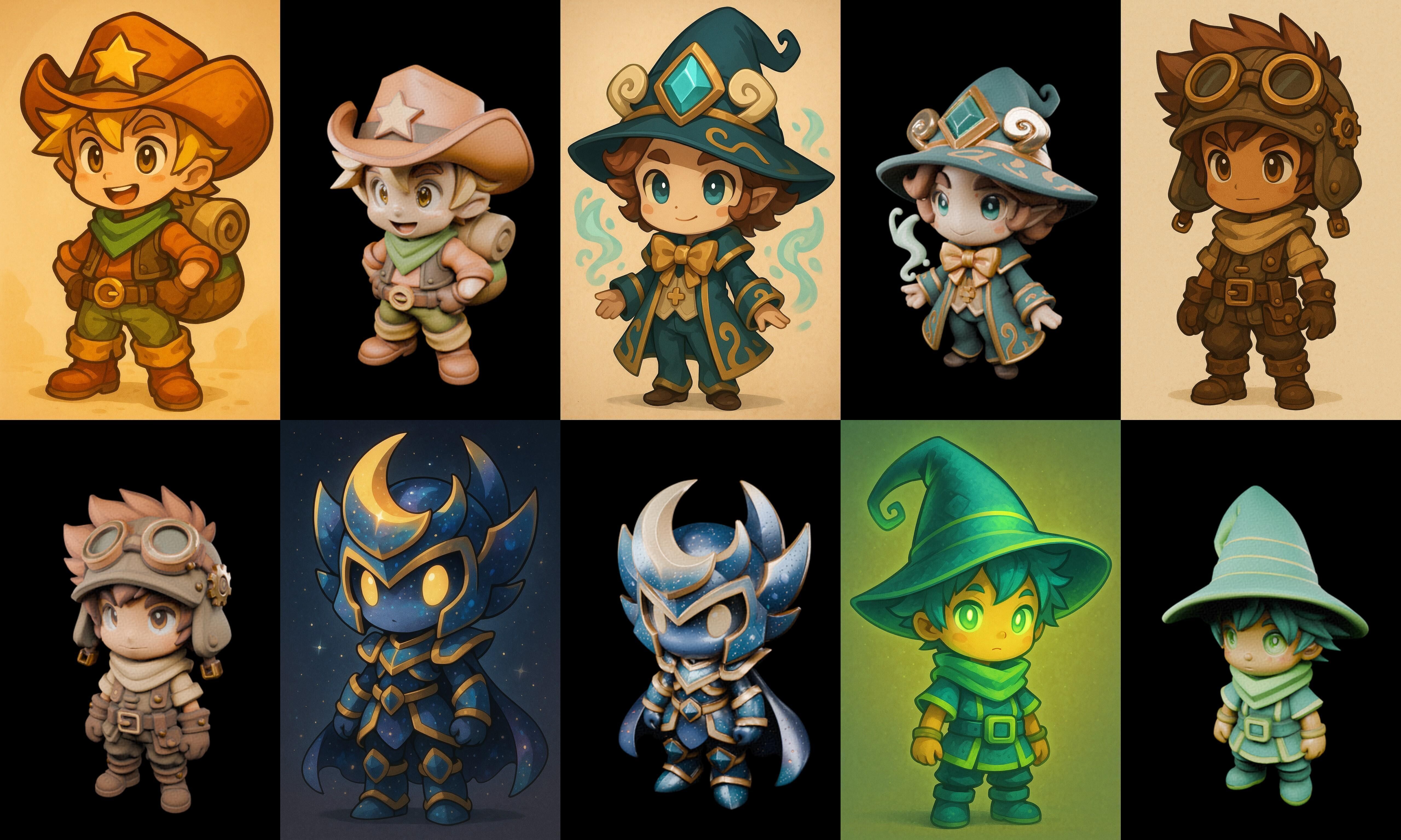 Game Character Marvelous Stylized bundle 30 pack 100 glb Low-poly 3D model_10