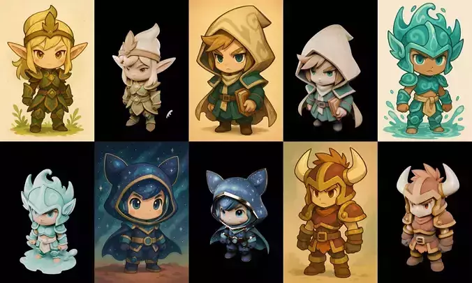 Game Character Marvelous Stylized bundle 27 pack 100 glb