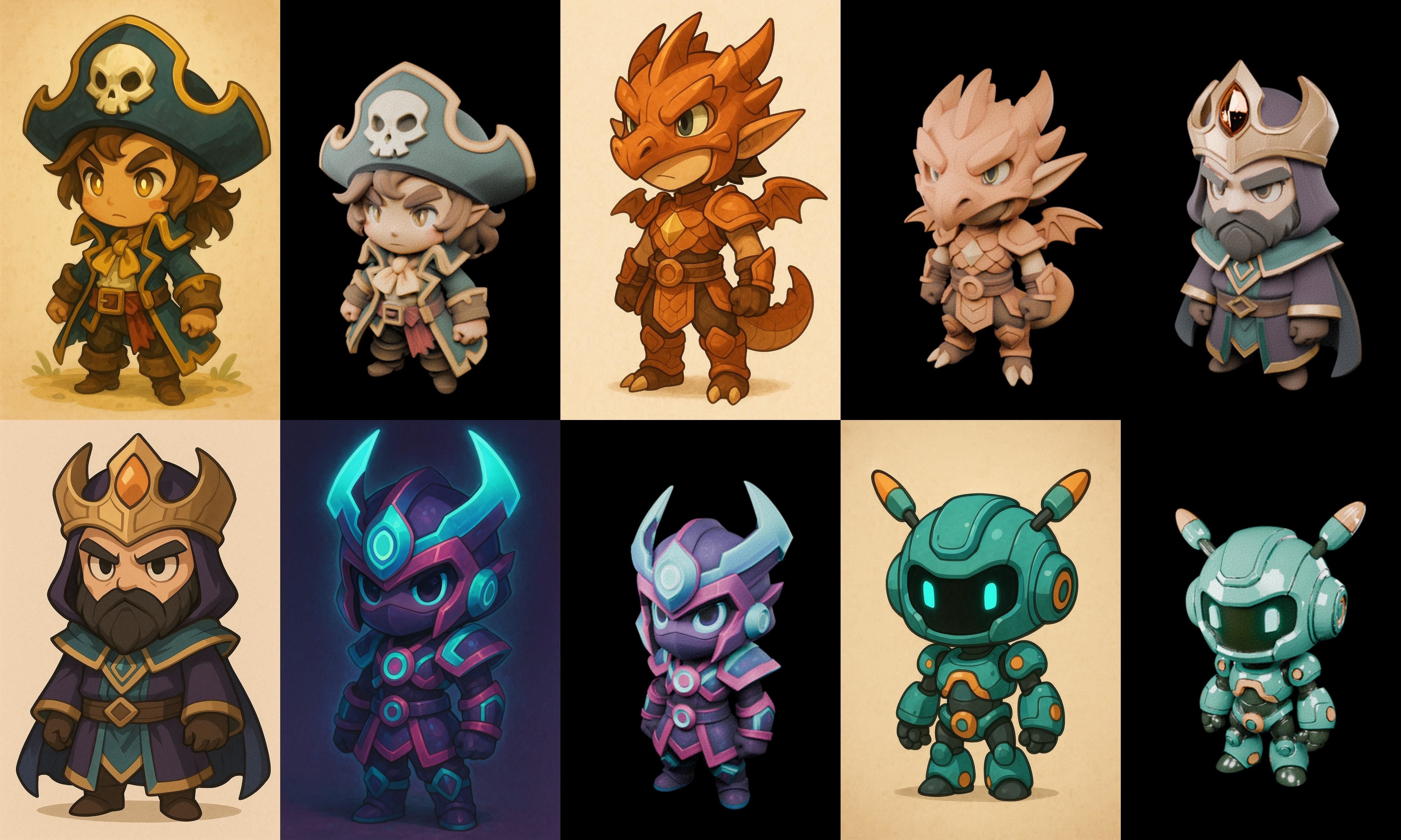 Game Character Marvelous Stylized bundle 27 pack 100 glb Low-poly 3D model_14