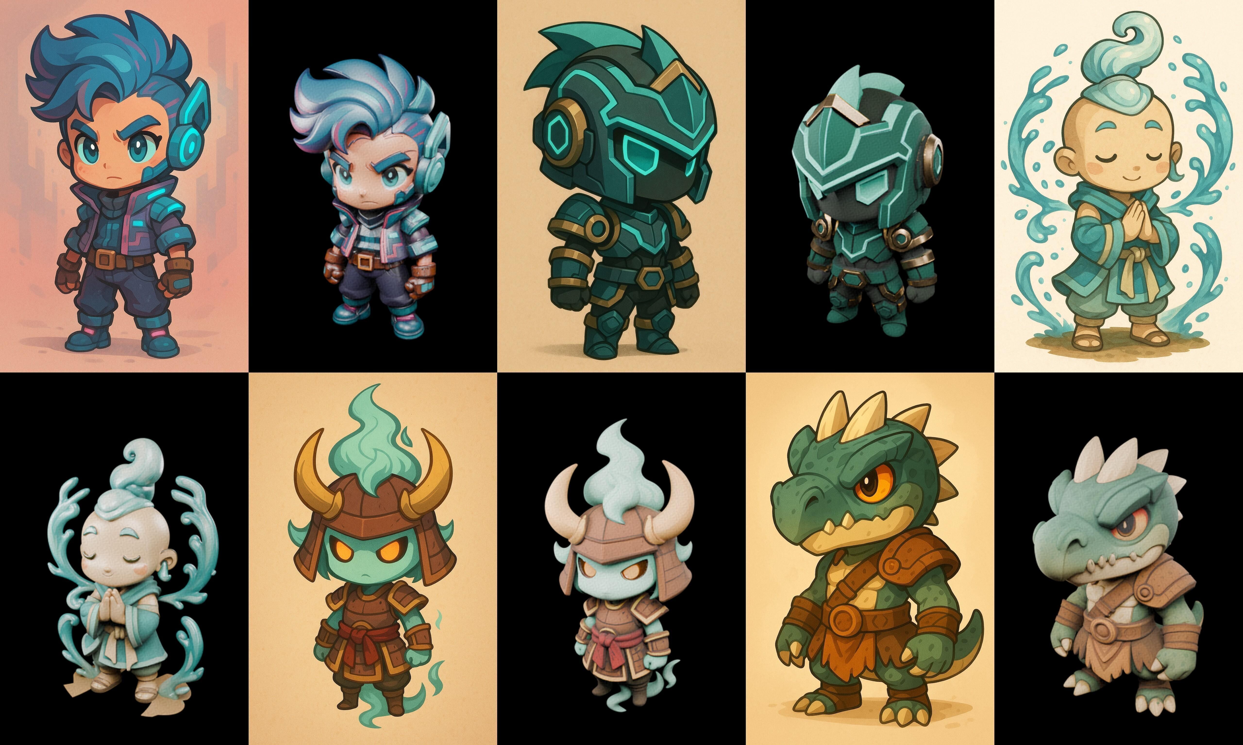 Game Character Marvelous Stylized bundle 27 pack 100 glb Low-poly 3D model_1