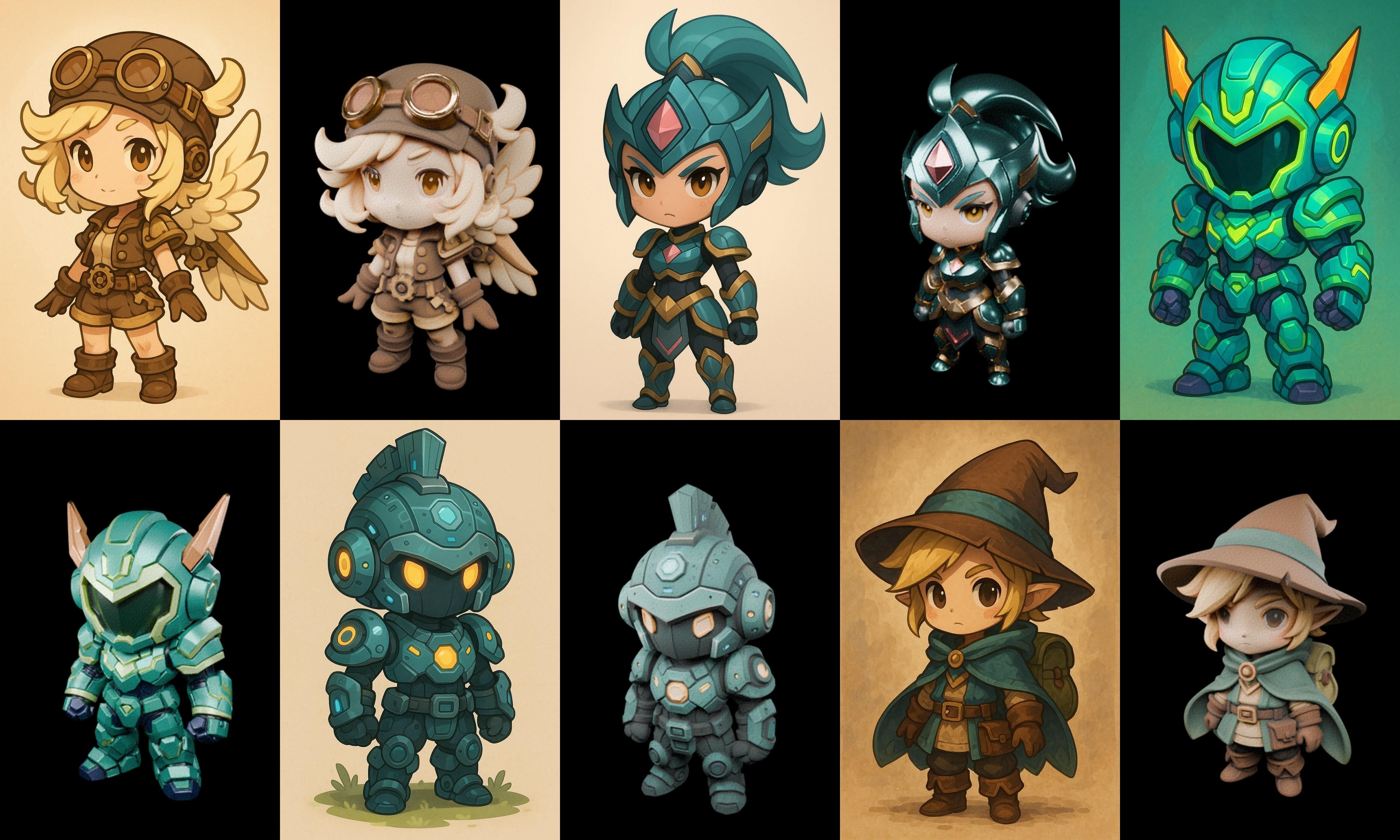 Game Character Marvelous Stylized bundle 27 pack 100 glb Low-poly 3D model_7