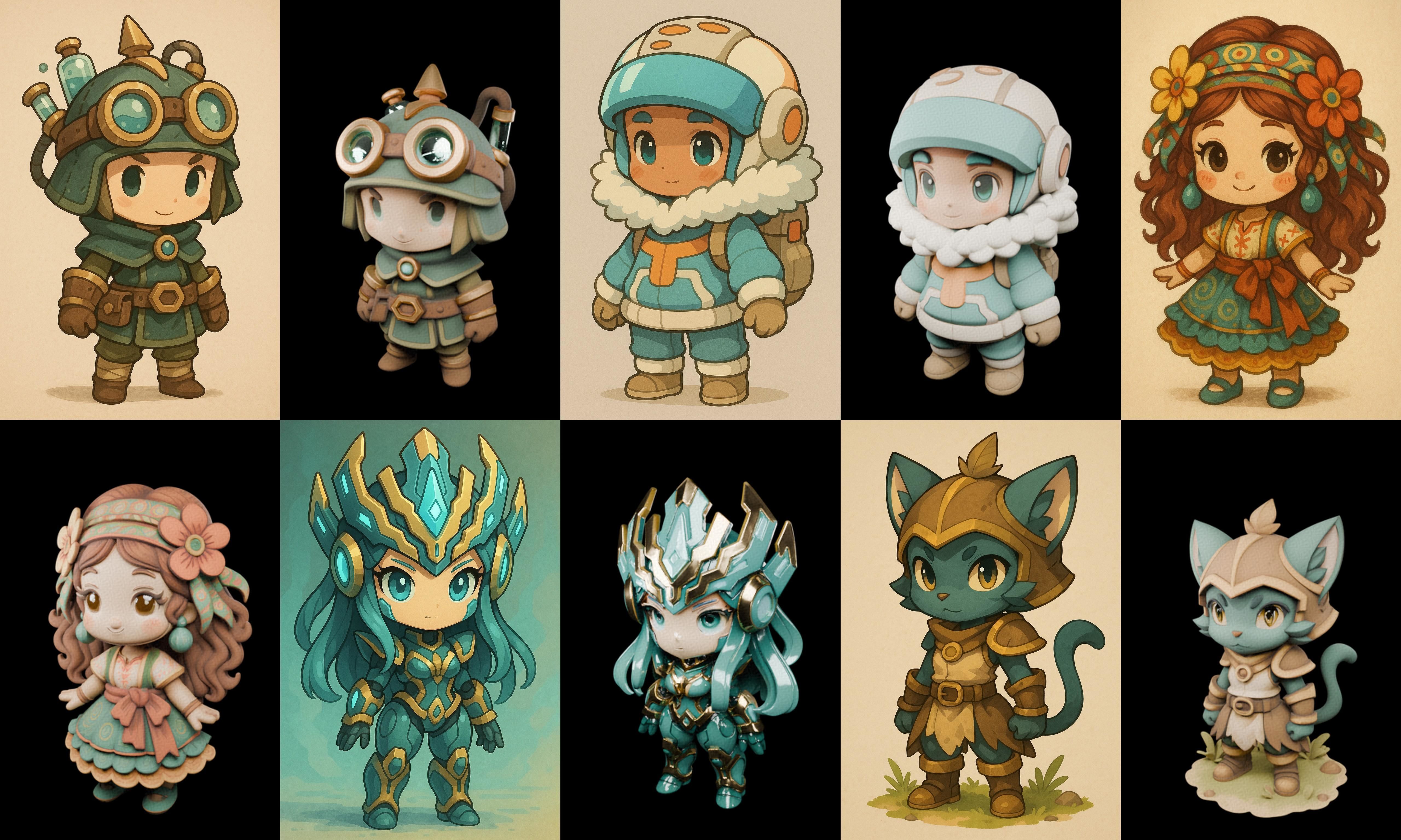 Game Character Marvelous Stylized bundle 27 pack 100 glb Low-poly 3D model_6