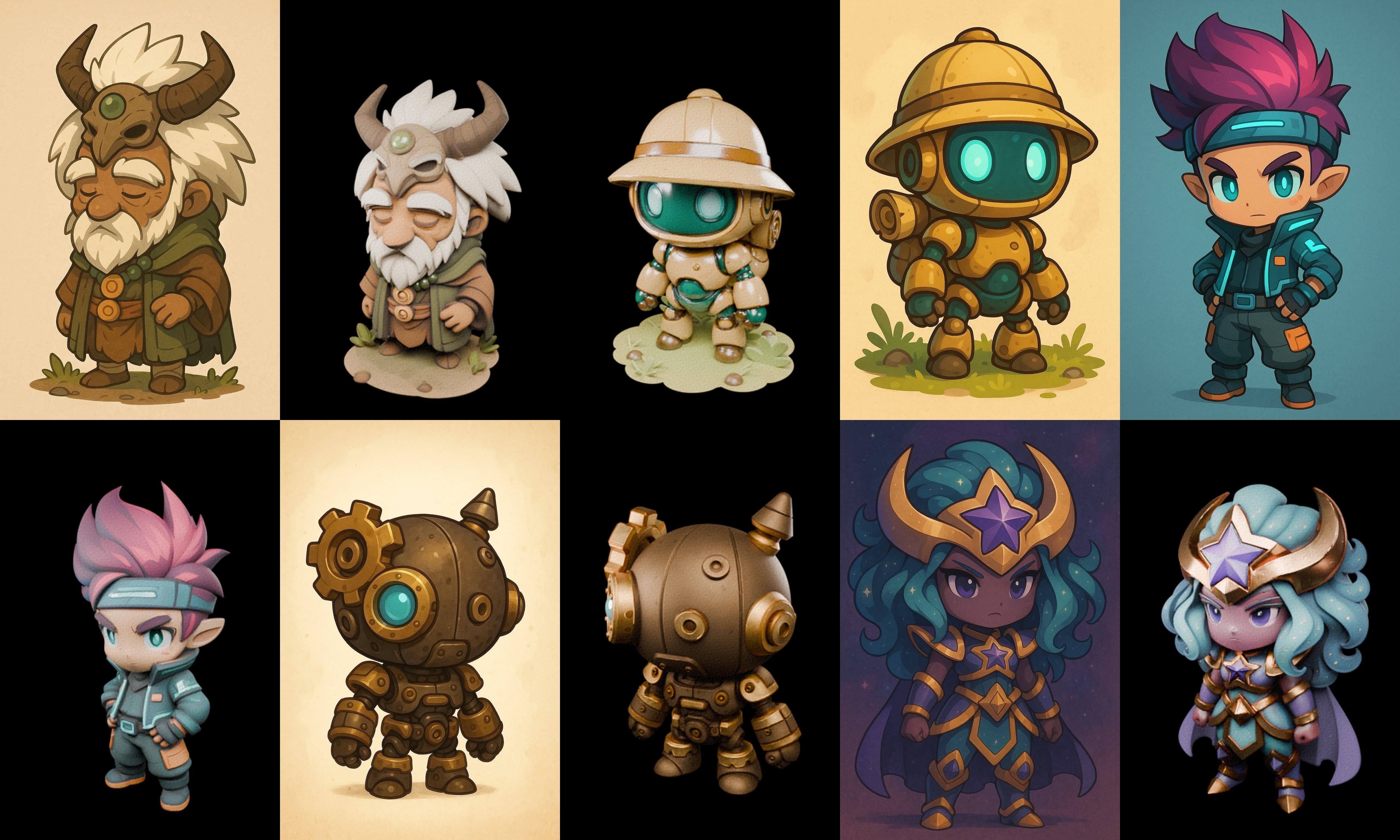 Game Character Marvelous Stylized bundle 27 pack 100 glb Low-poly 3D model_9