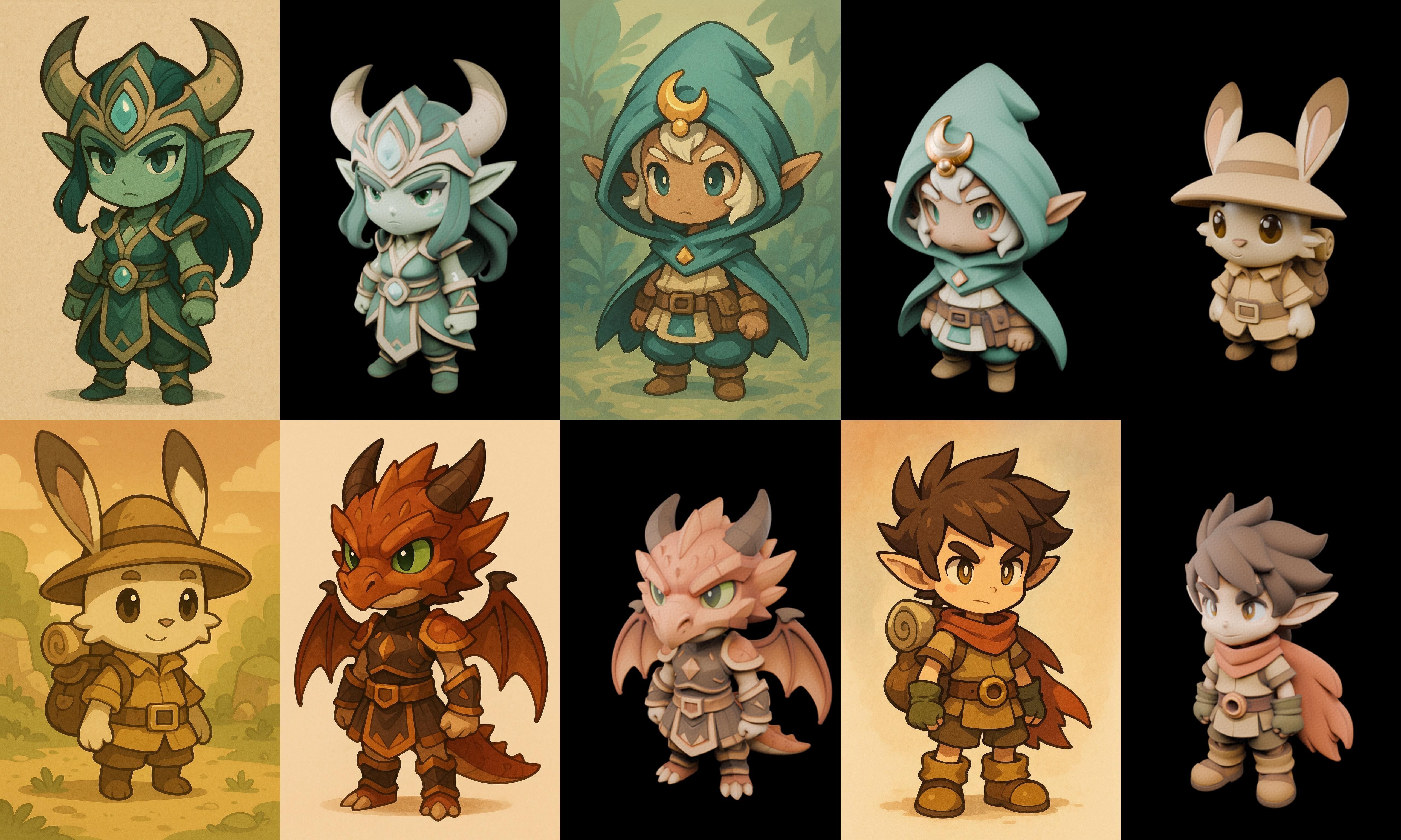 Game Character Marvelous Stylized bundle 26 pack 100 glb Low-poly 3D model_16