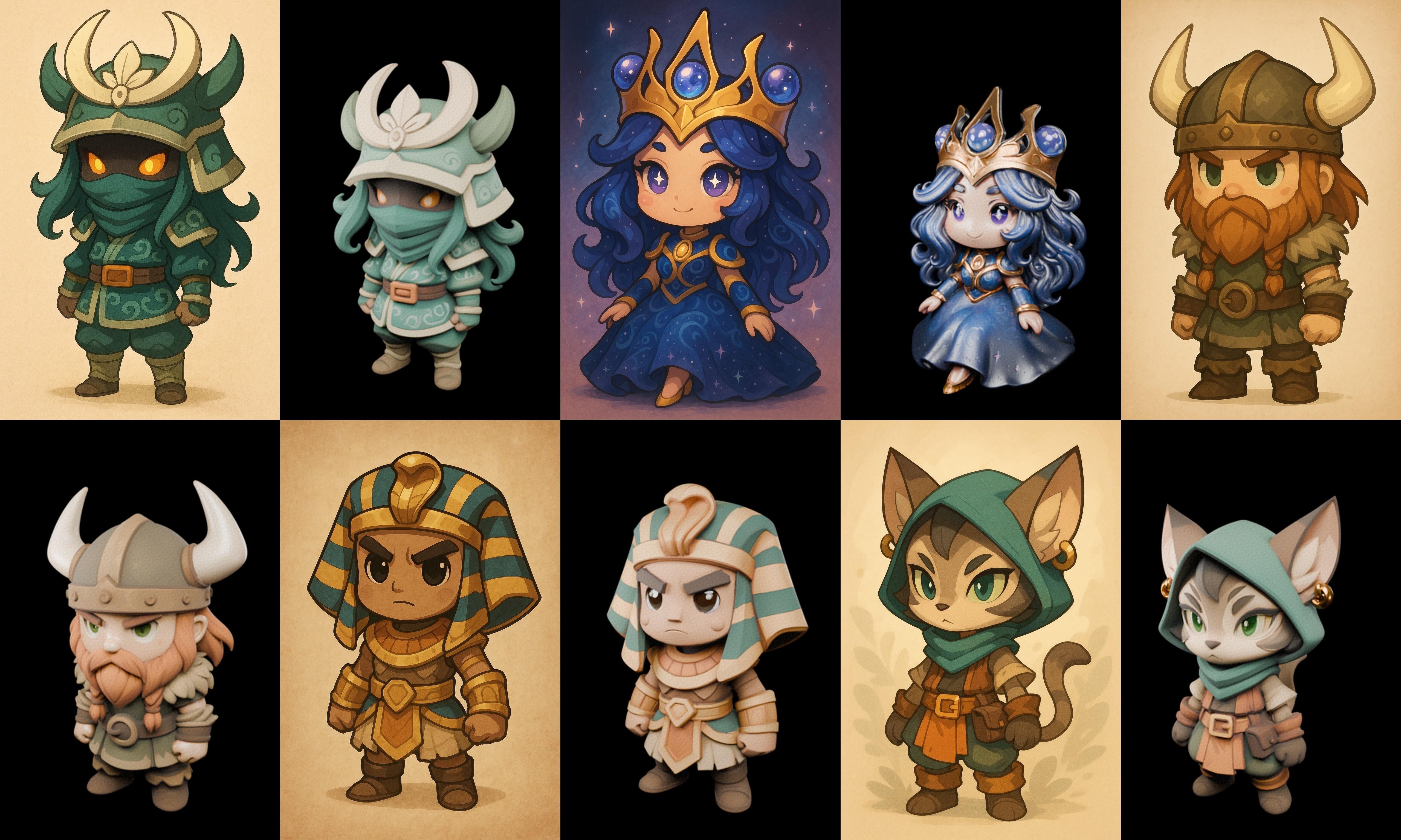 Game Character Marvelous Stylized bundle 26 pack 100 glb Low-poly 3D model_19