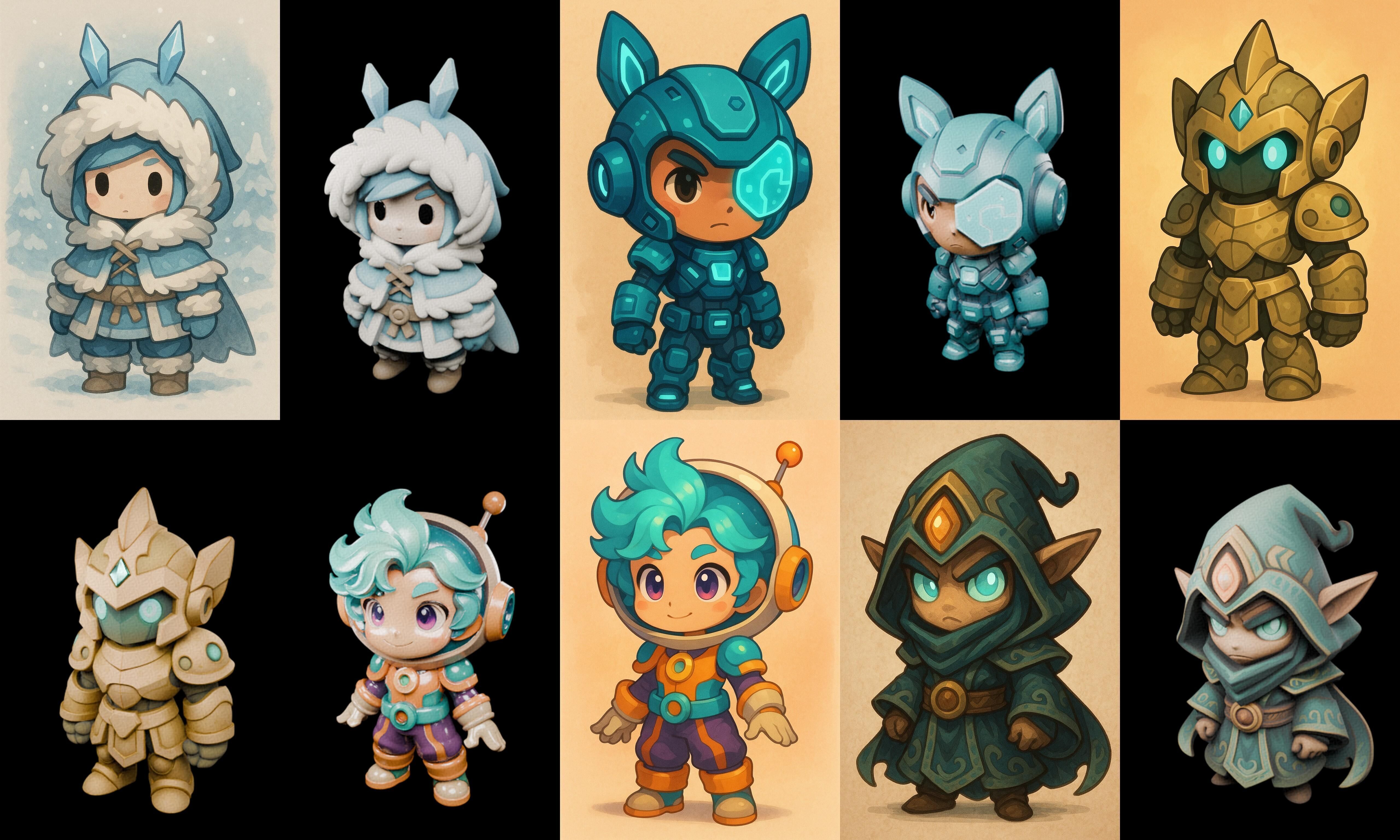 Game Character Marvelous Stylized bundle 26 pack 100 glb Low-poly 3D model_7