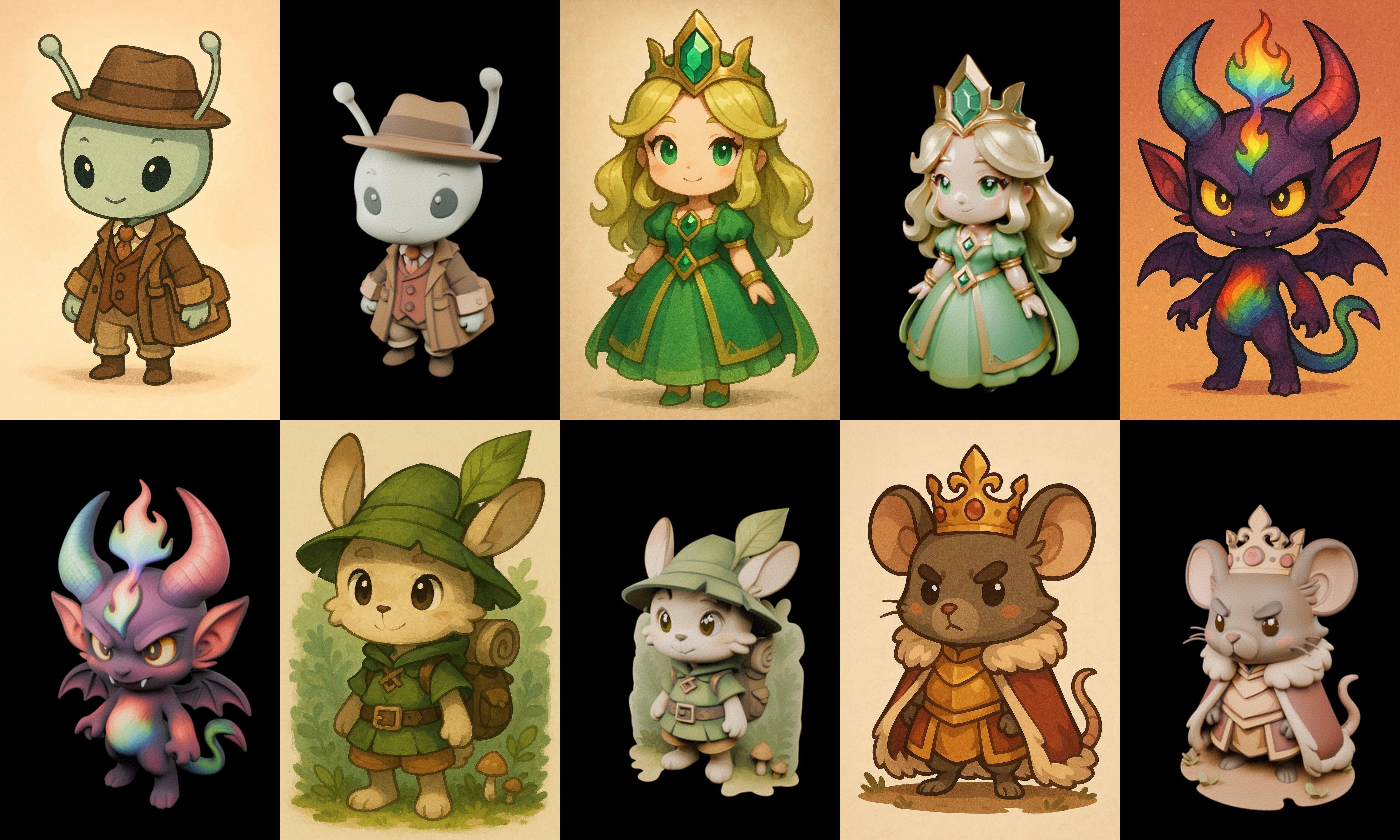 Game Character Marvelous Stylized bundle 26 pack 100 glb Low-poly 3D model_13