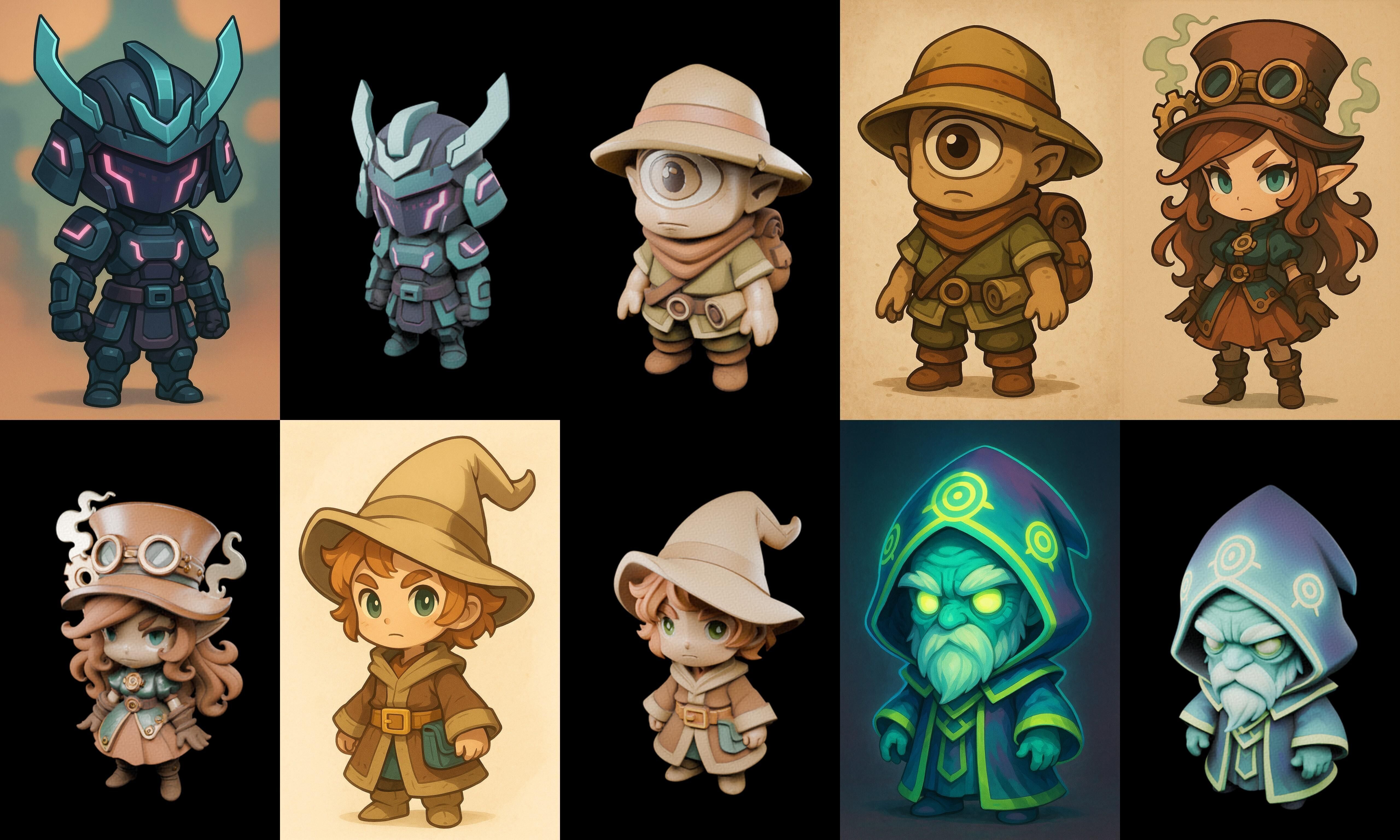 Game Character Marvelous Stylized bundle 26 pack 100 glb Low-poly 3D model_9