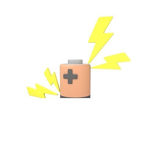Battery Leakage Icon v1 003 Low-poly 3D model