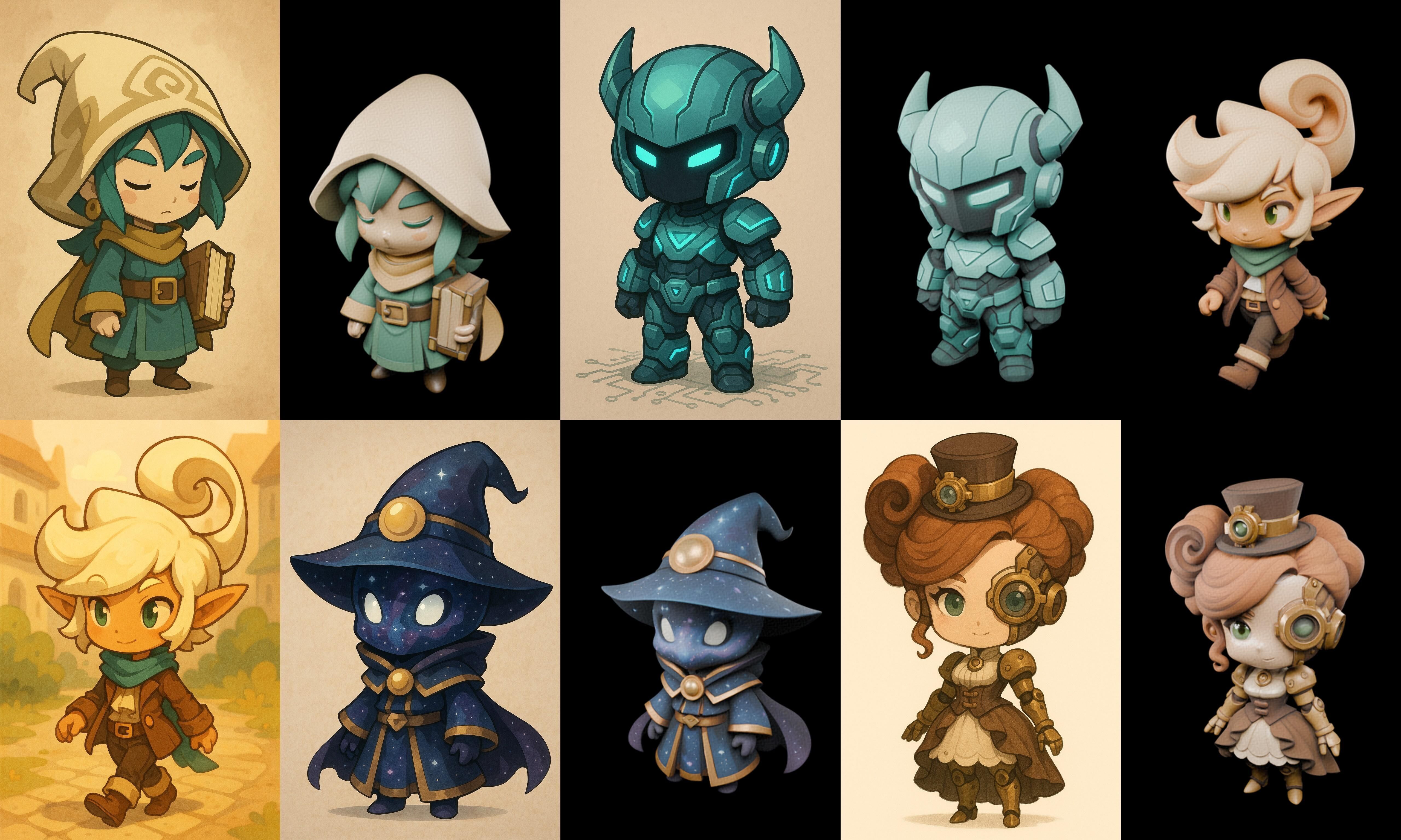 Game Character Marvelous Stylized bundle 22 pack 100 glb Low-poly 3D model_18