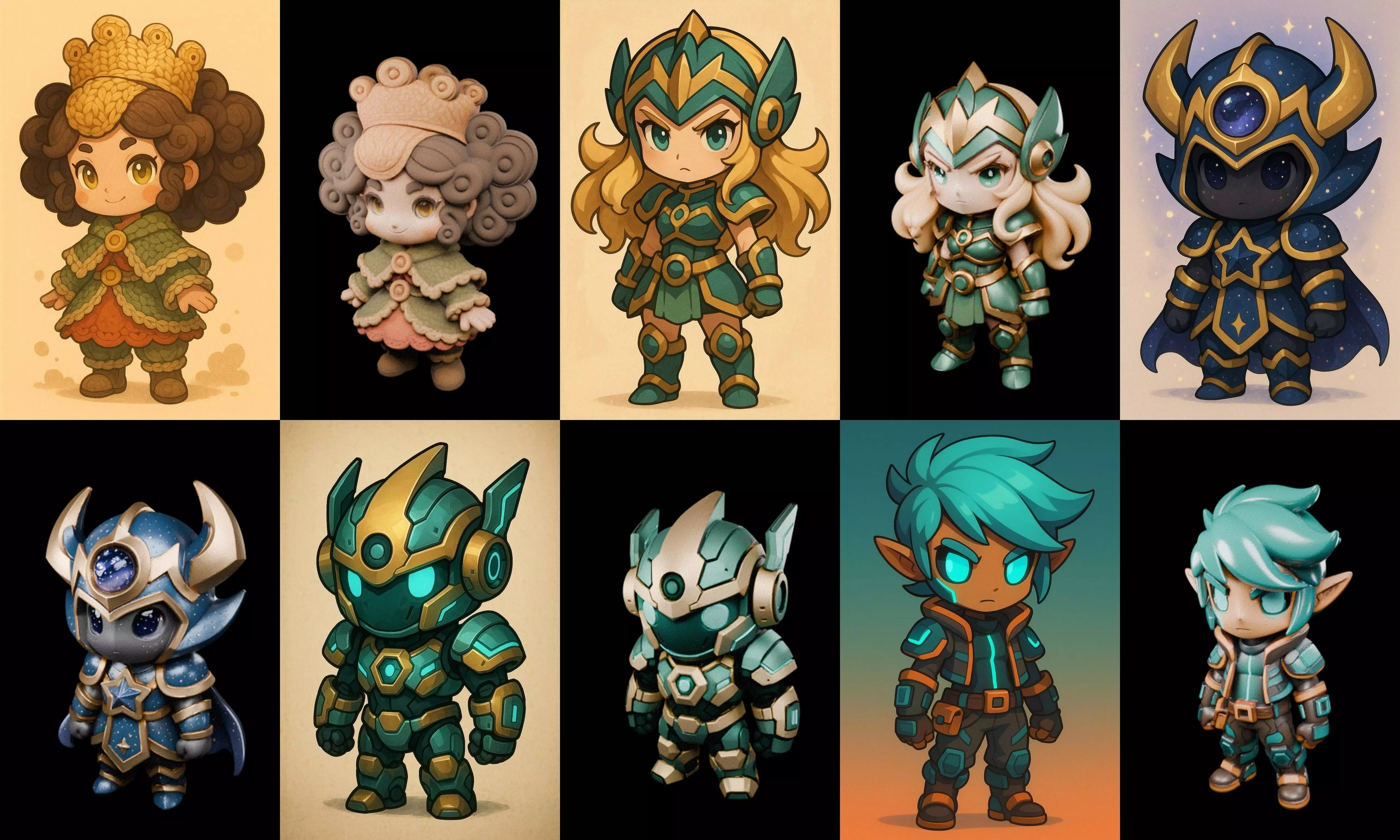 Game Character Marvelous Stylized bundle 22 pack 100 glb Low-poly 3D model_0