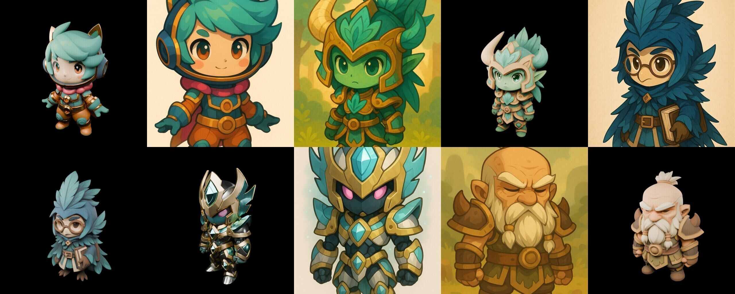 Game Character Marvelous Stylized bundle 22 pack 100 glb Low-poly 3D model_10