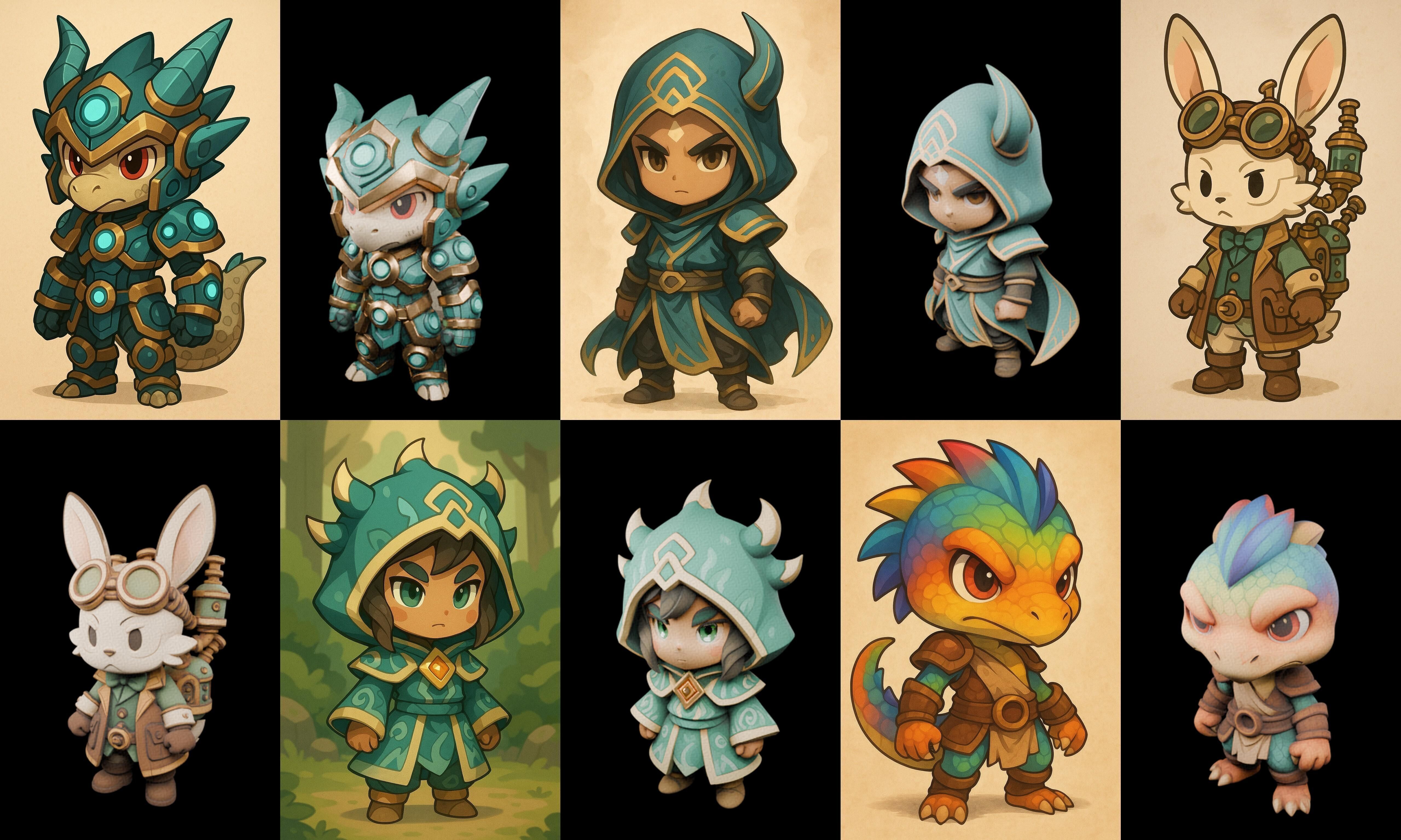 Game Character Marvelous Stylized bundle 22 pack 100 glb Low-poly 3D model_19