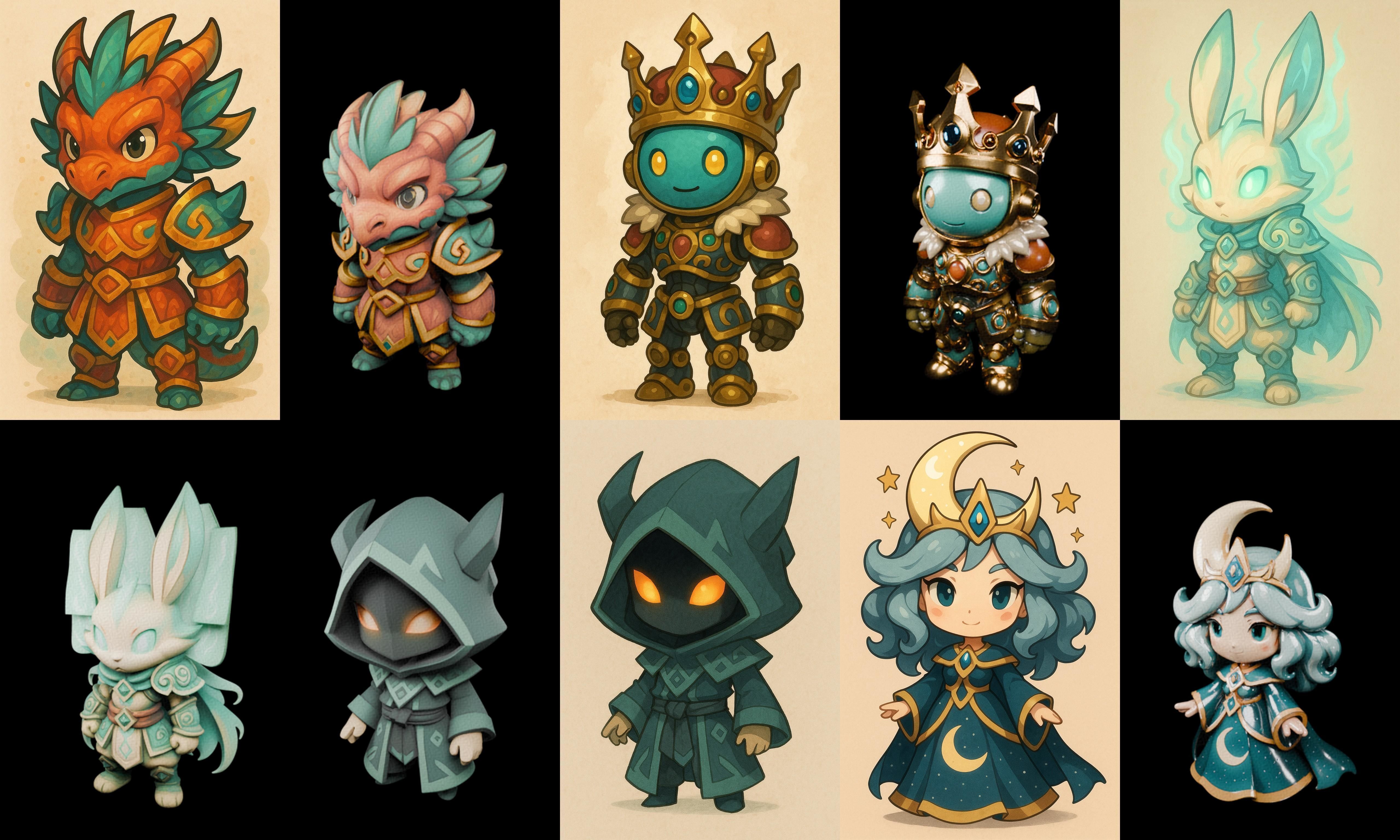 Game Character Marvelous Stylized bundle 21 pack 100 glb Low-poly 3D model_16