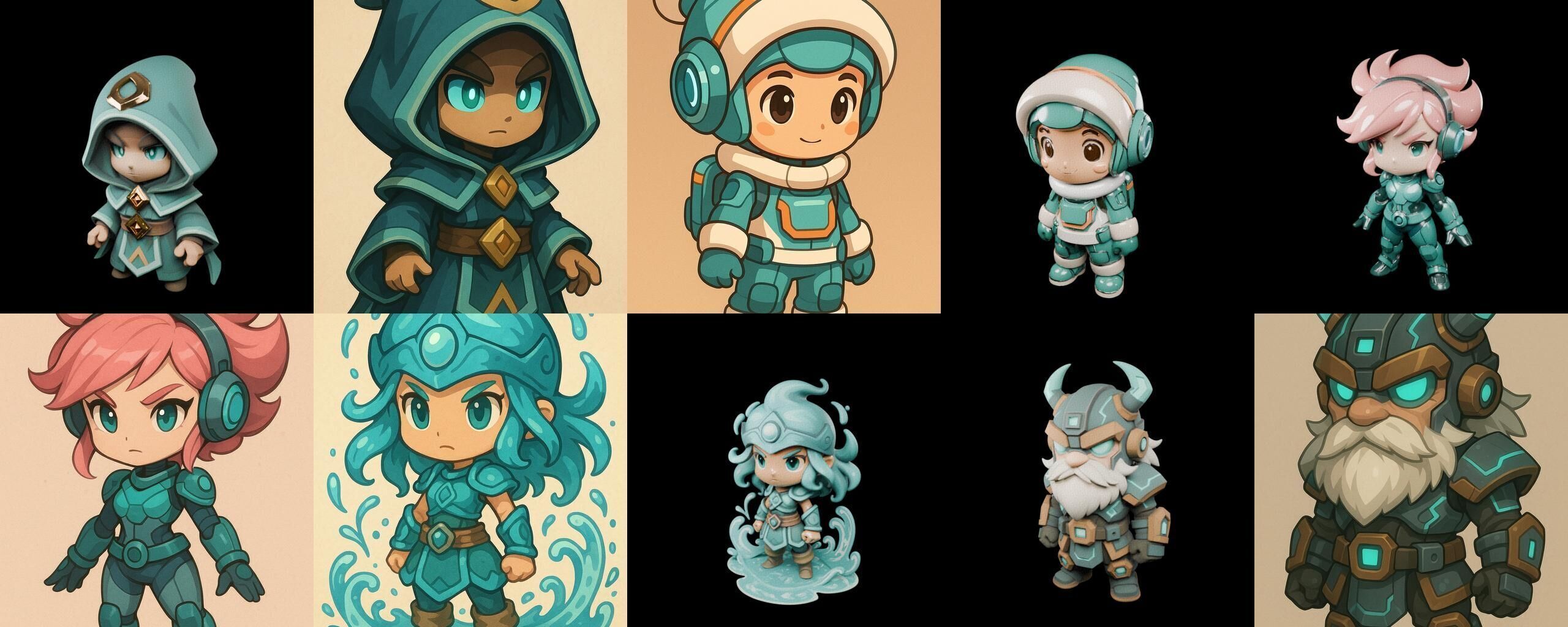 Game Character Marvelous Stylized bundle 21 pack 100 glb Low-poly 3D model_7