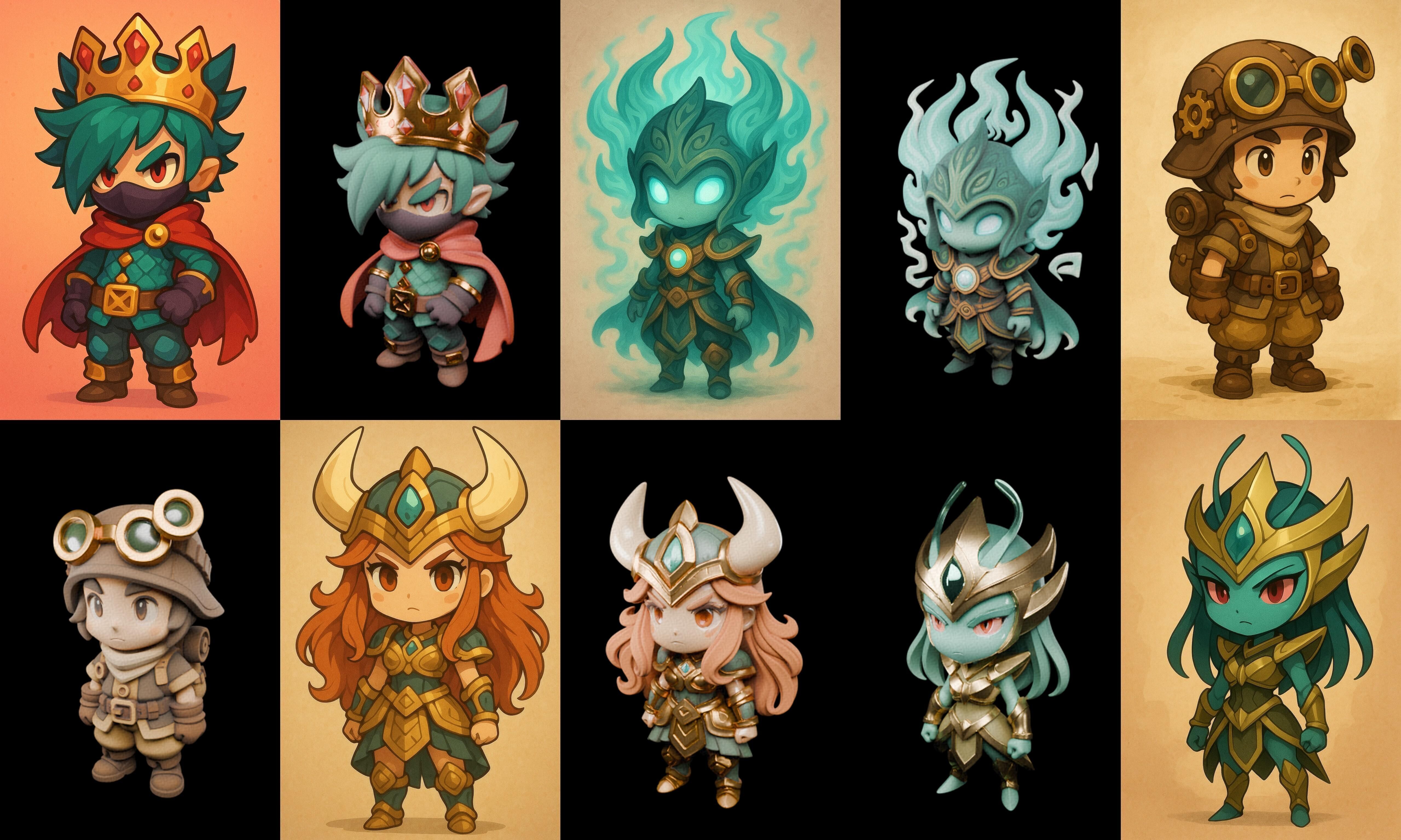 Game Character Marvelous Stylized bundle 21 pack 100 glb Low-poly 3D model_2