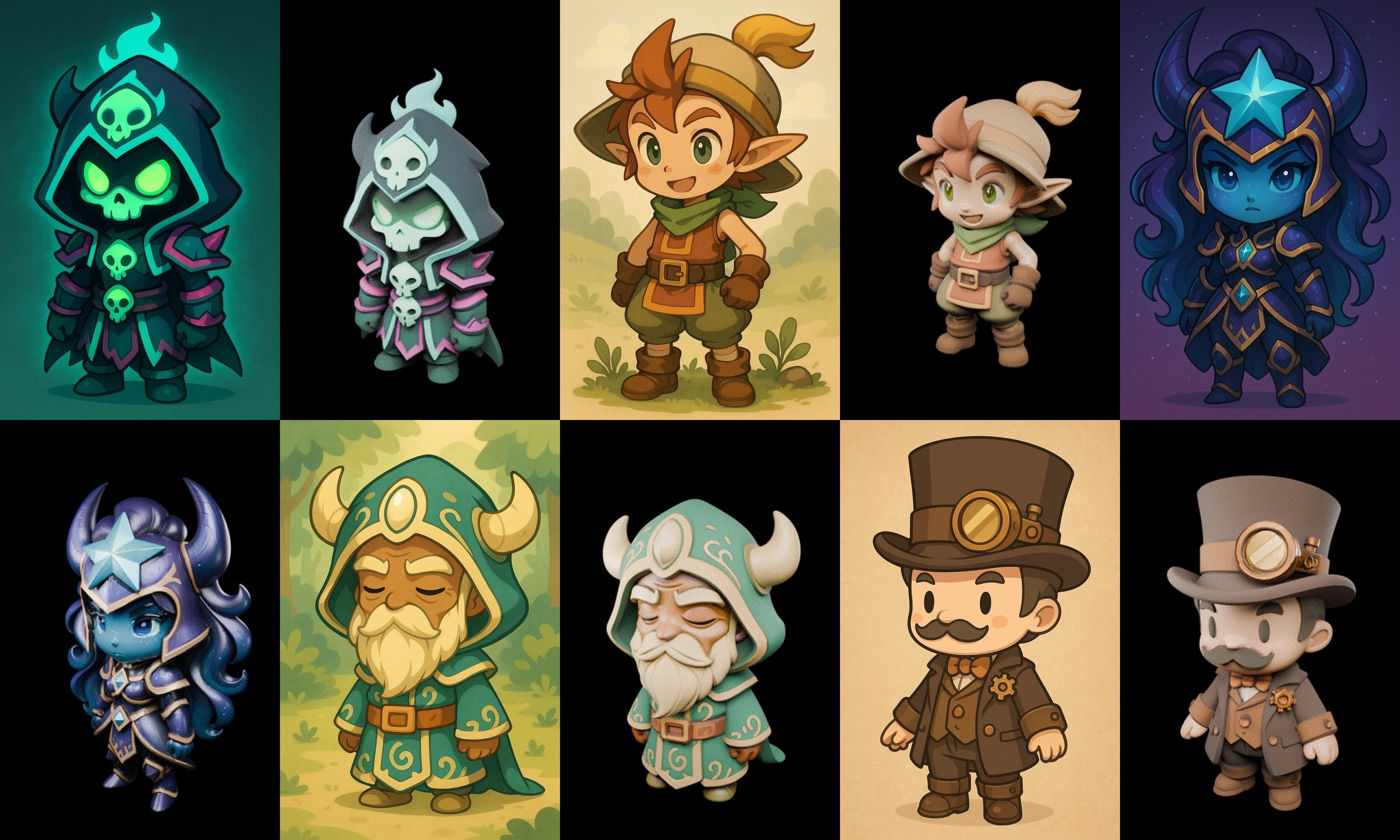 Game Character Marvelous Stylized bundle 21 pack 100 glb Low-poly 3D model_9