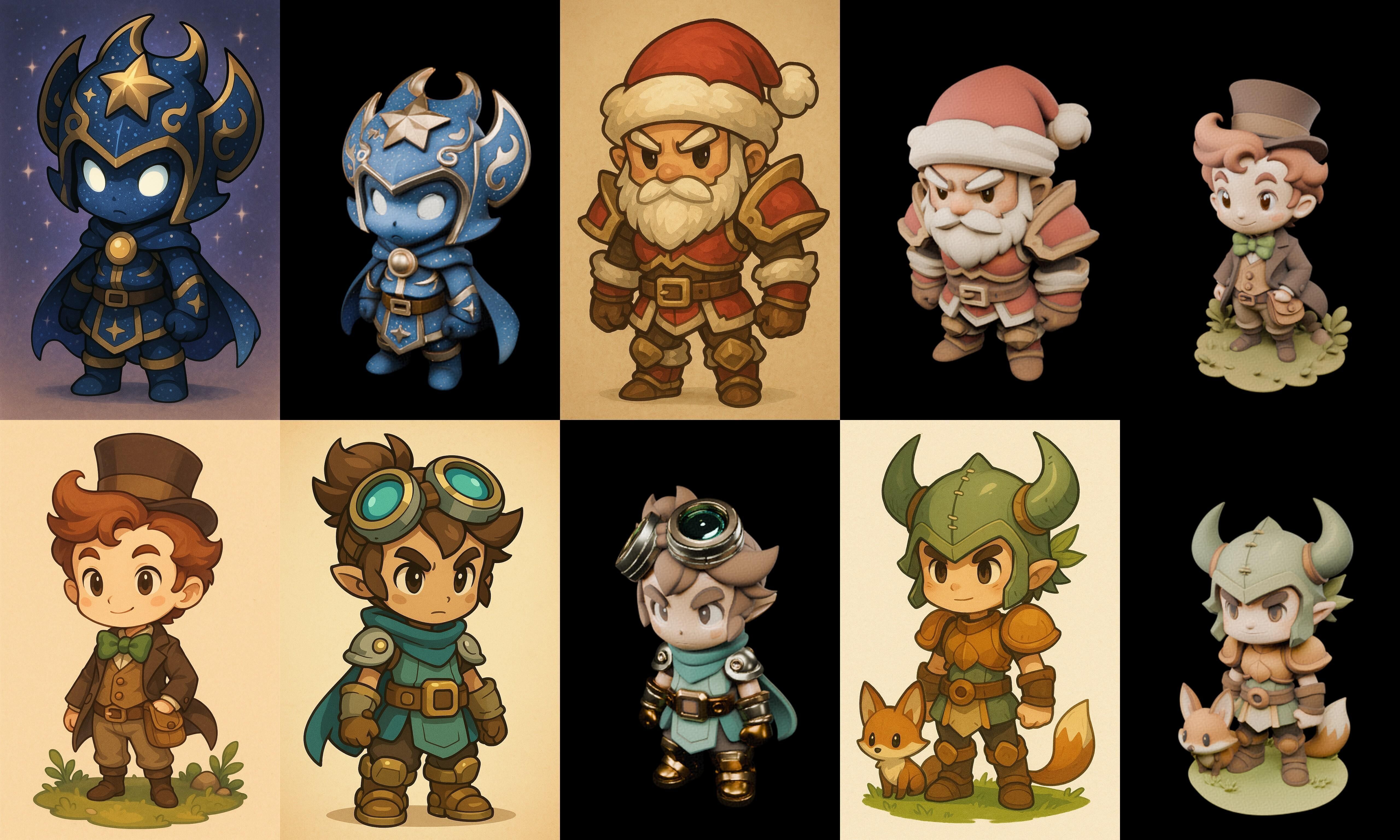 Game Character Marvelous Stylized bundle 21 pack 100 glb Low-poly 3D model_11