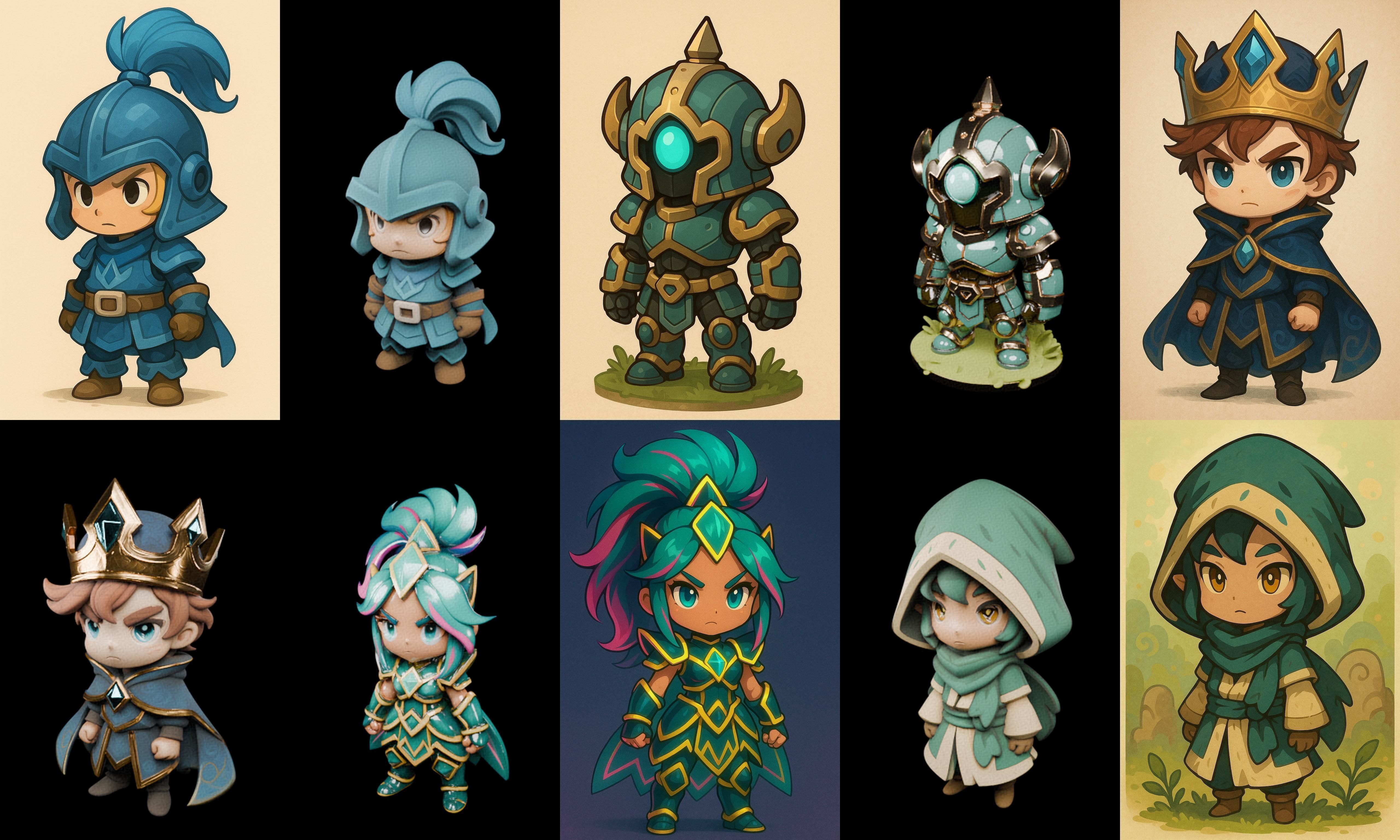 Game Character Marvelous Stylized bundle 21 pack 100 glb Low-poly 3D model_17