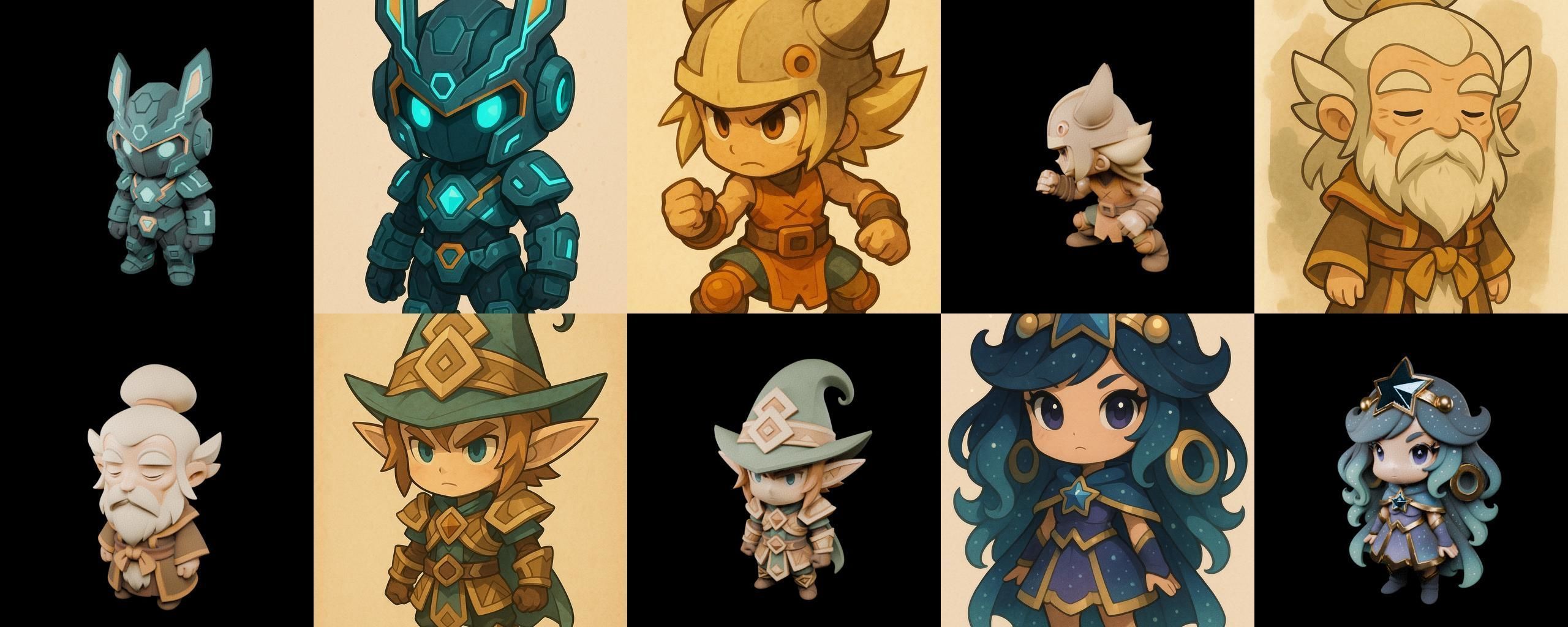 Game Character Marvelous Stylized bundle 21 pack 100 glb Low-poly 3D model_19