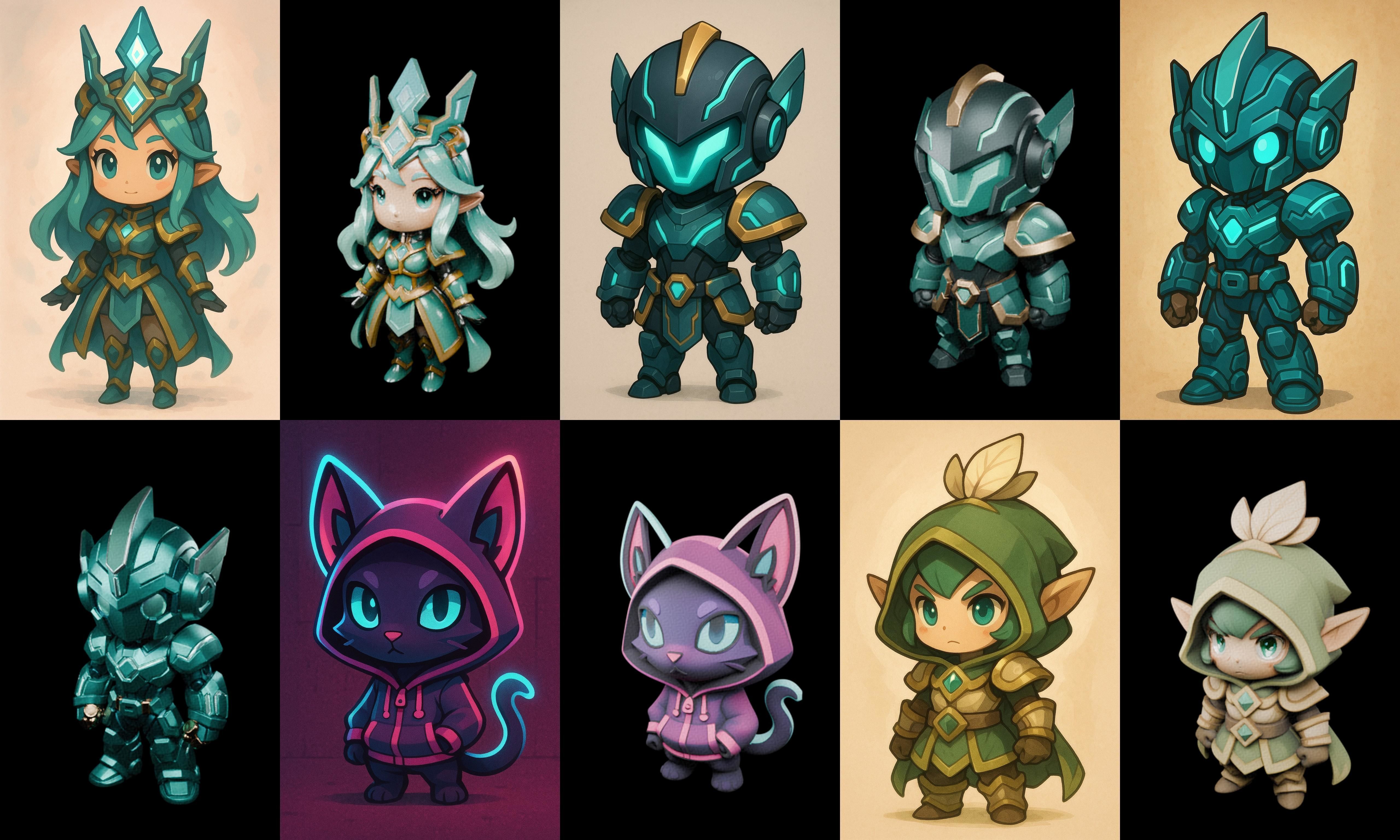 Game Character Marvelous Stylized bundle 21 pack 100 glb Low-poly 3D model_14