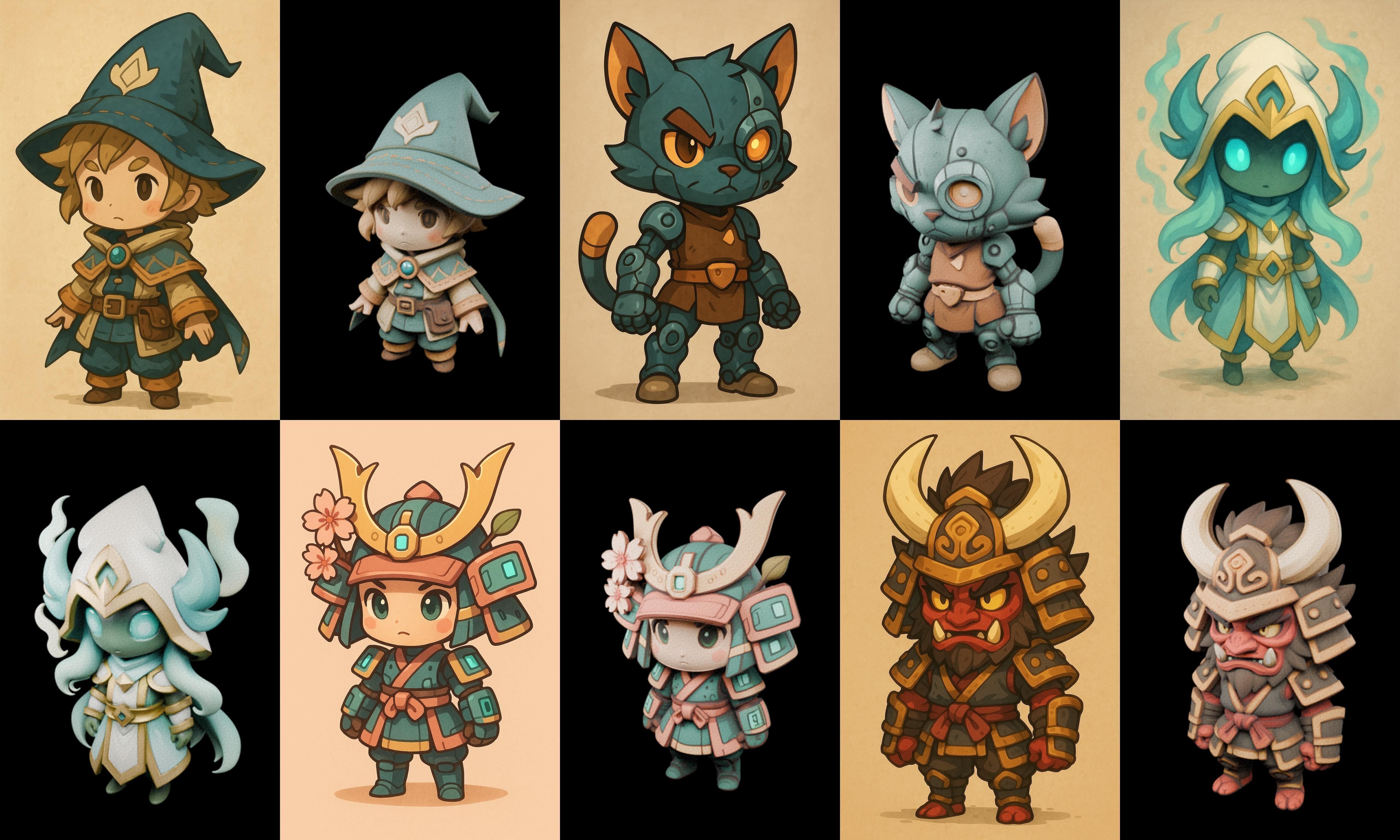 Game Character Marvelous Stylized bundle 21 pack 100 glb Low-poly 3D model_13