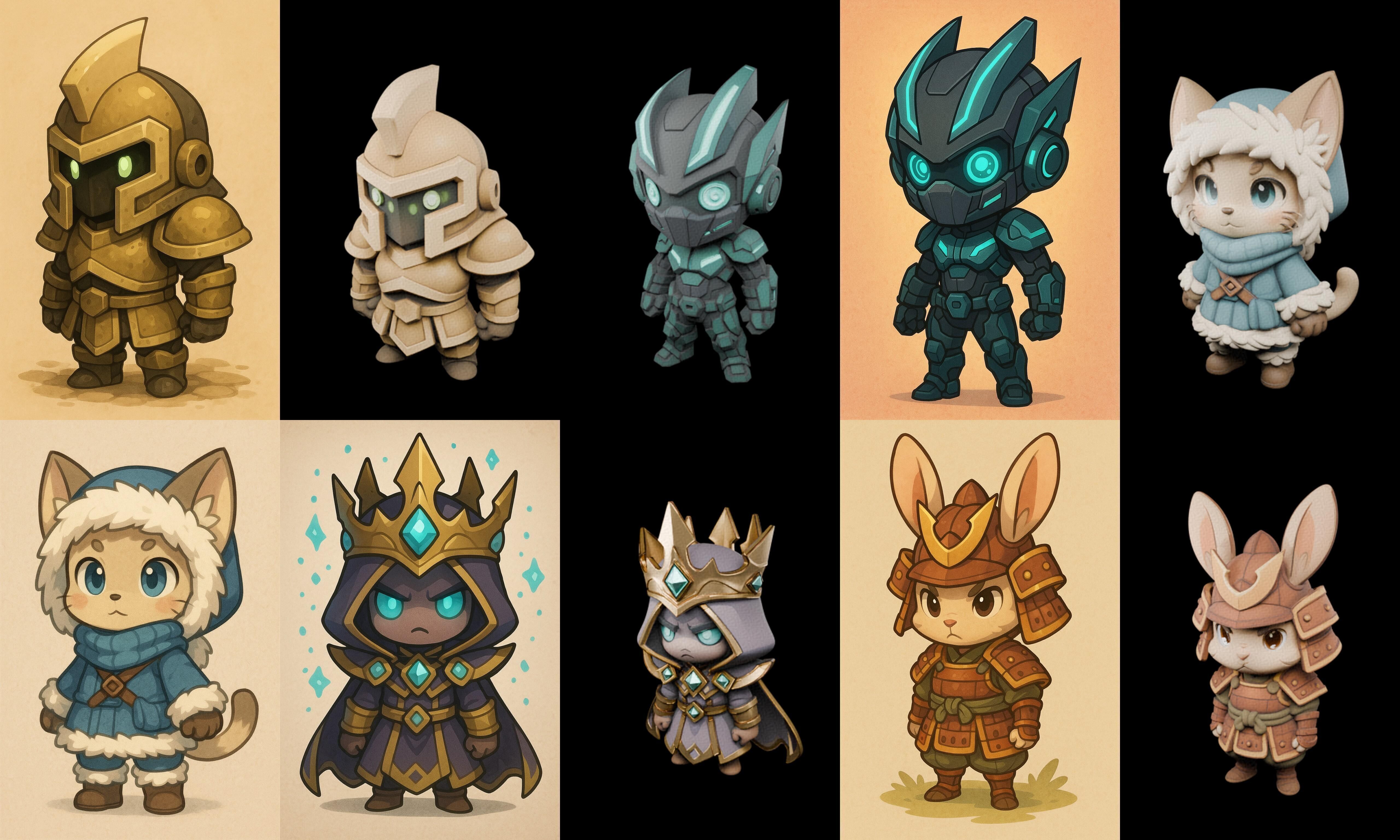 Game Character Marvelous Stylized bundle 21 pack 100 glb Low-poly 3D model_4