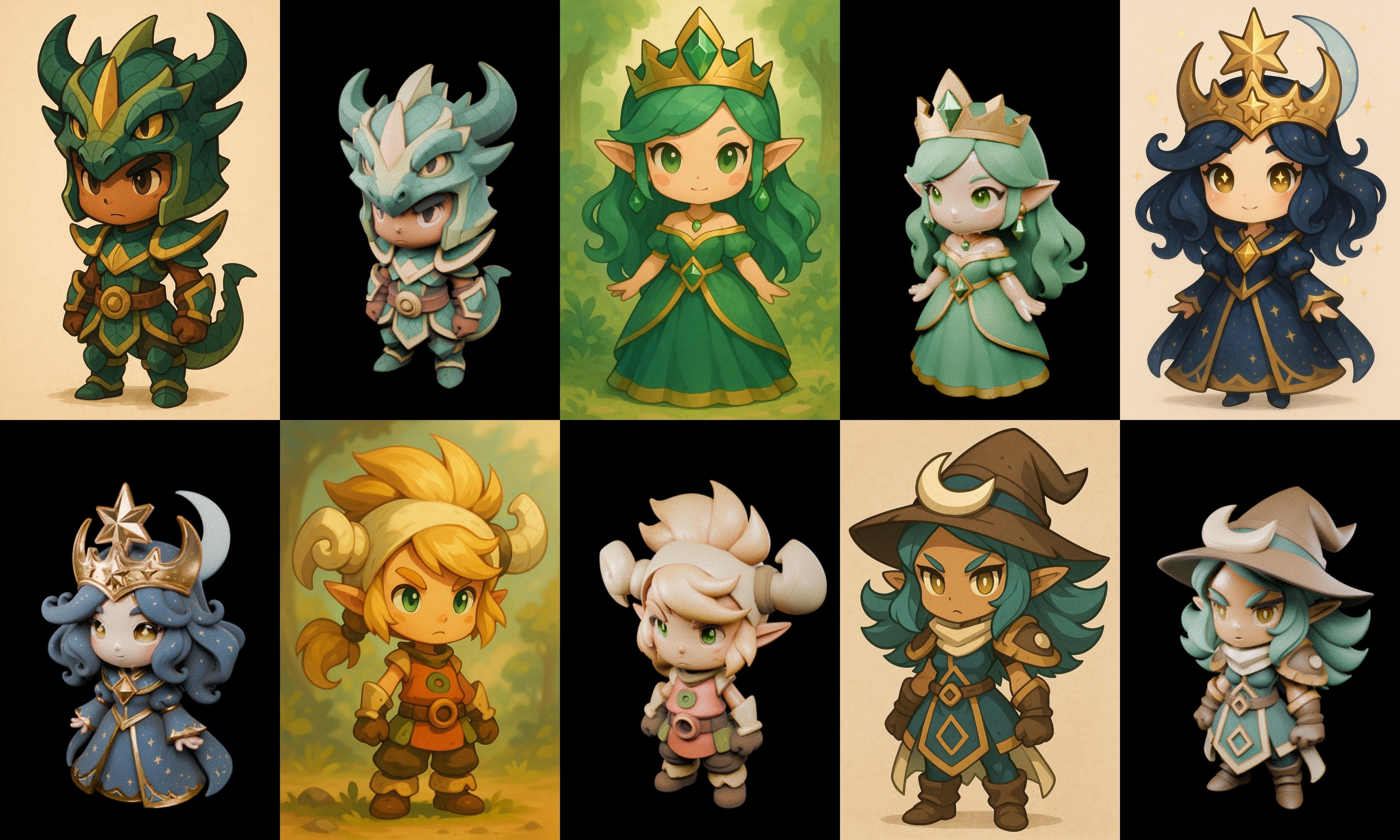 Game Character Marvelous Stylized bundle 21 pack 100 glb Low-poly 3D model_1