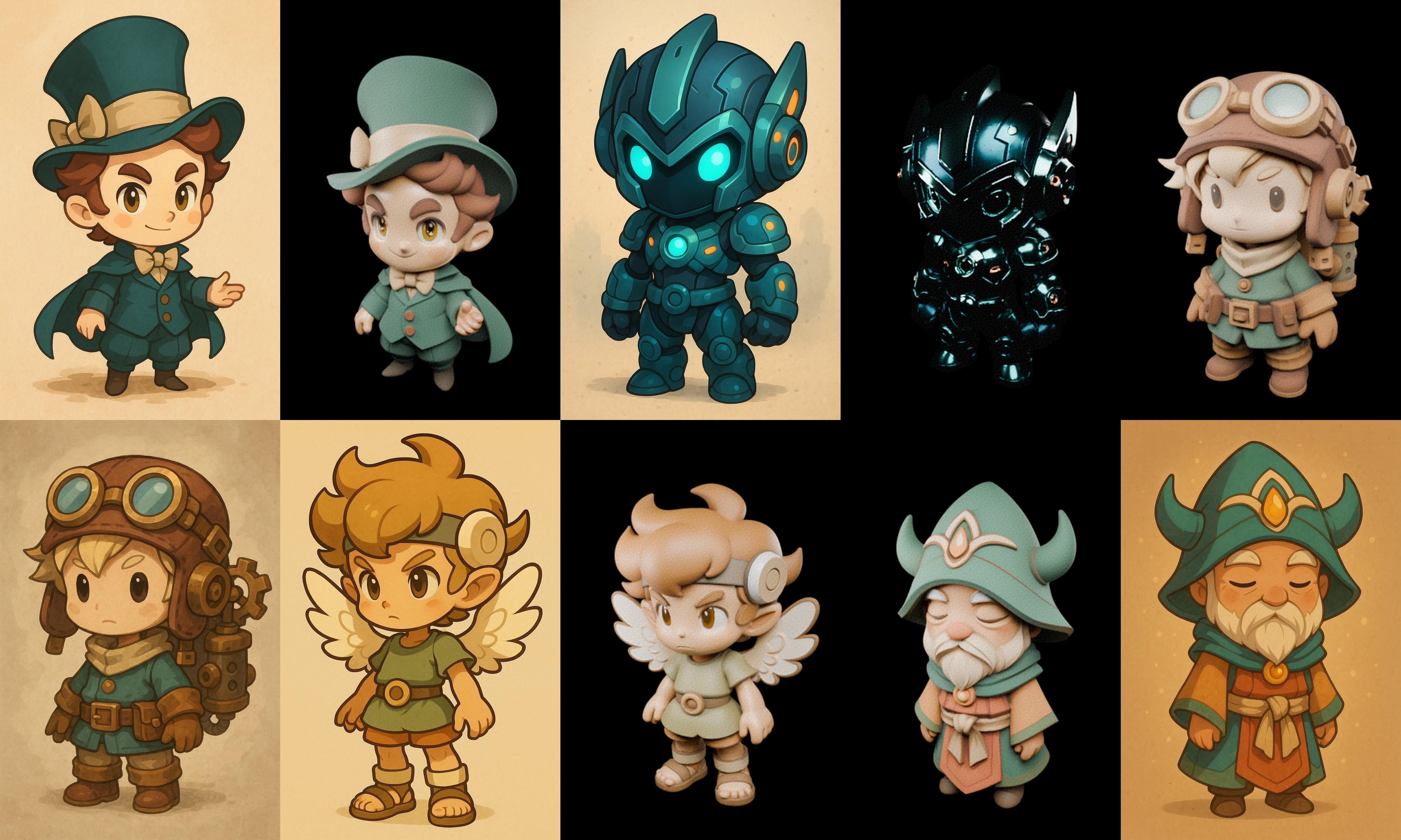 Game Character Marvelous Stylized bundle 21 pack 100 glb Low-poly 3D model_12