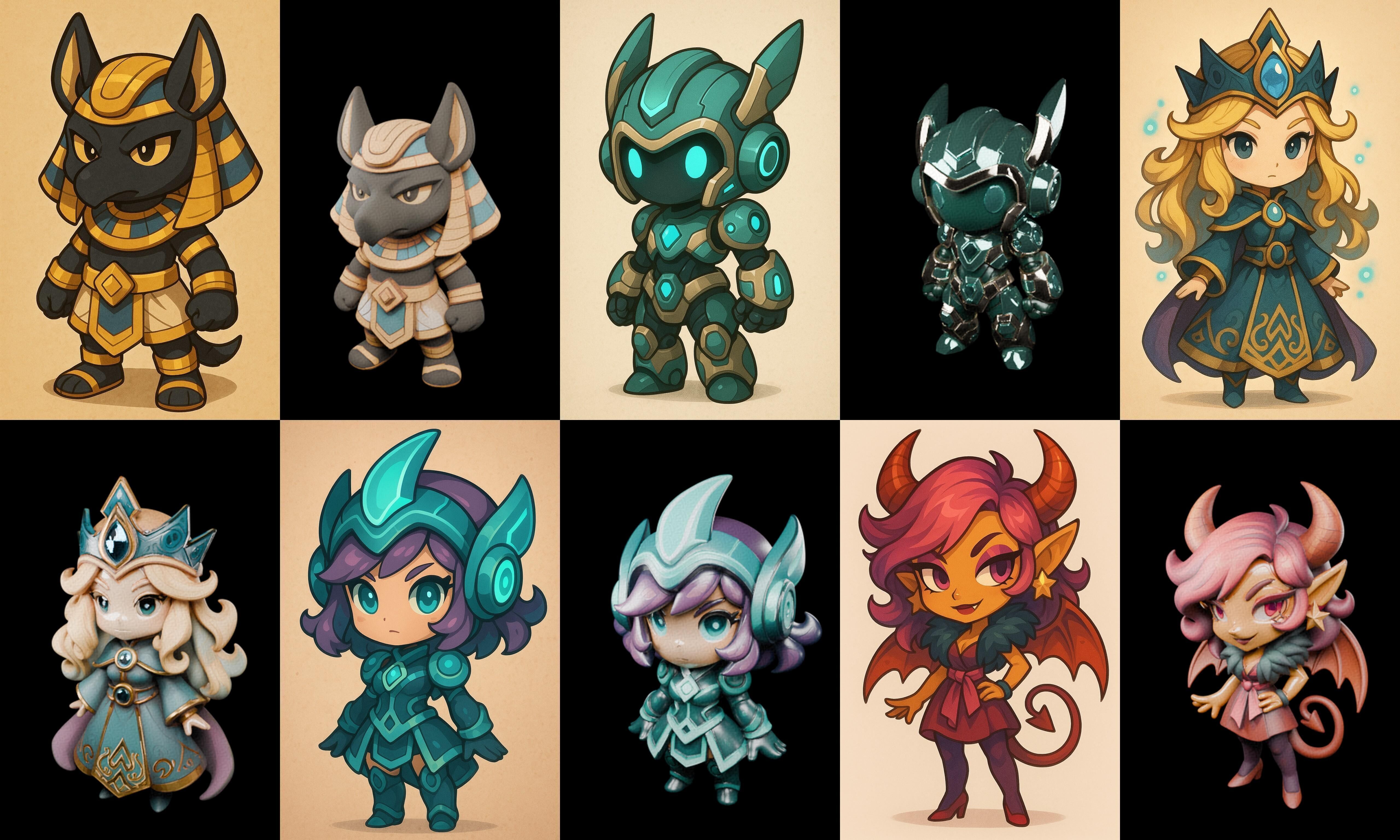 Game Character Marvelous Stylized bundle 18 pack 100 glb Low-poly 3D model_4