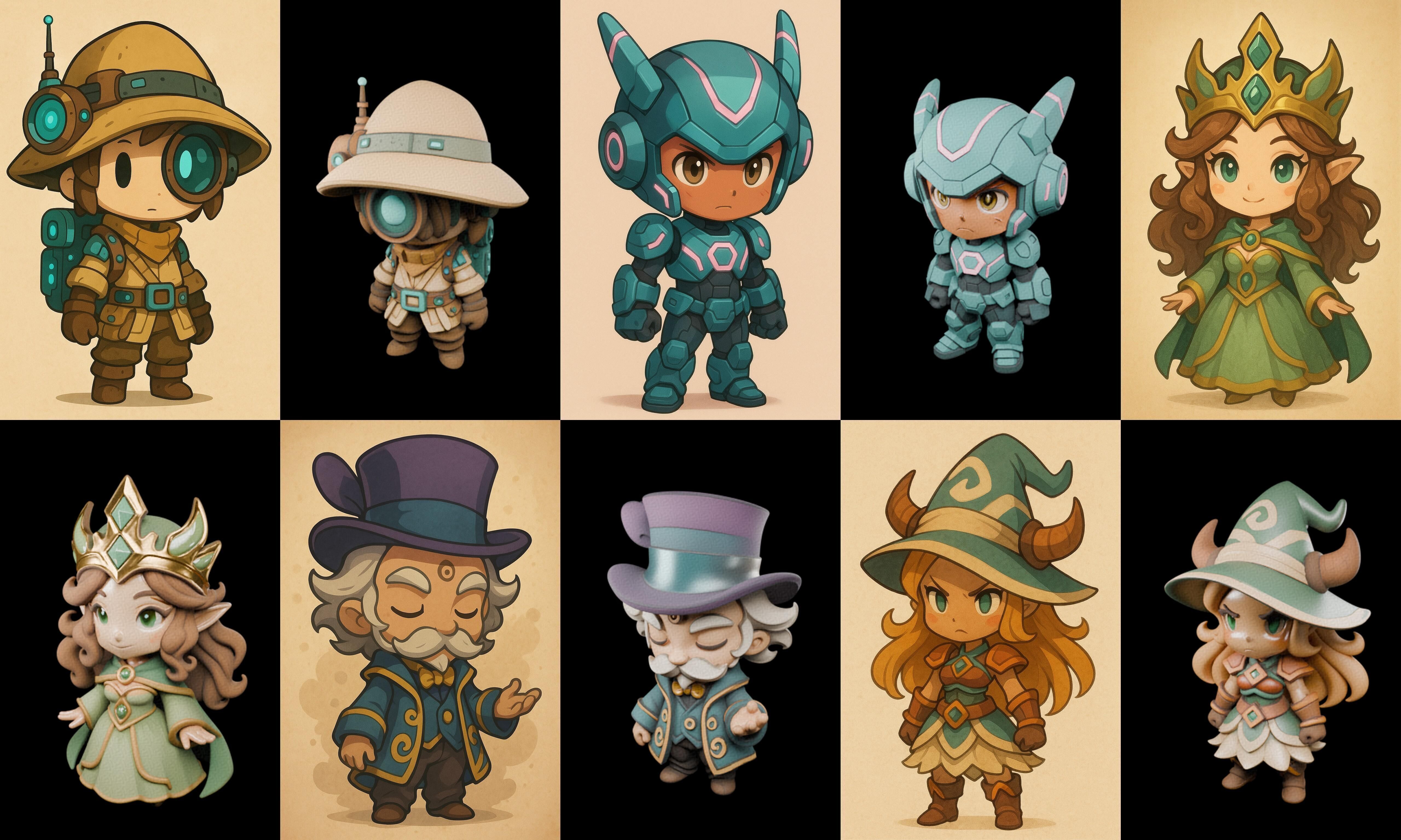 Game Character Marvelous Stylized bundle 18 pack 100 glb Low-poly 3D model_9