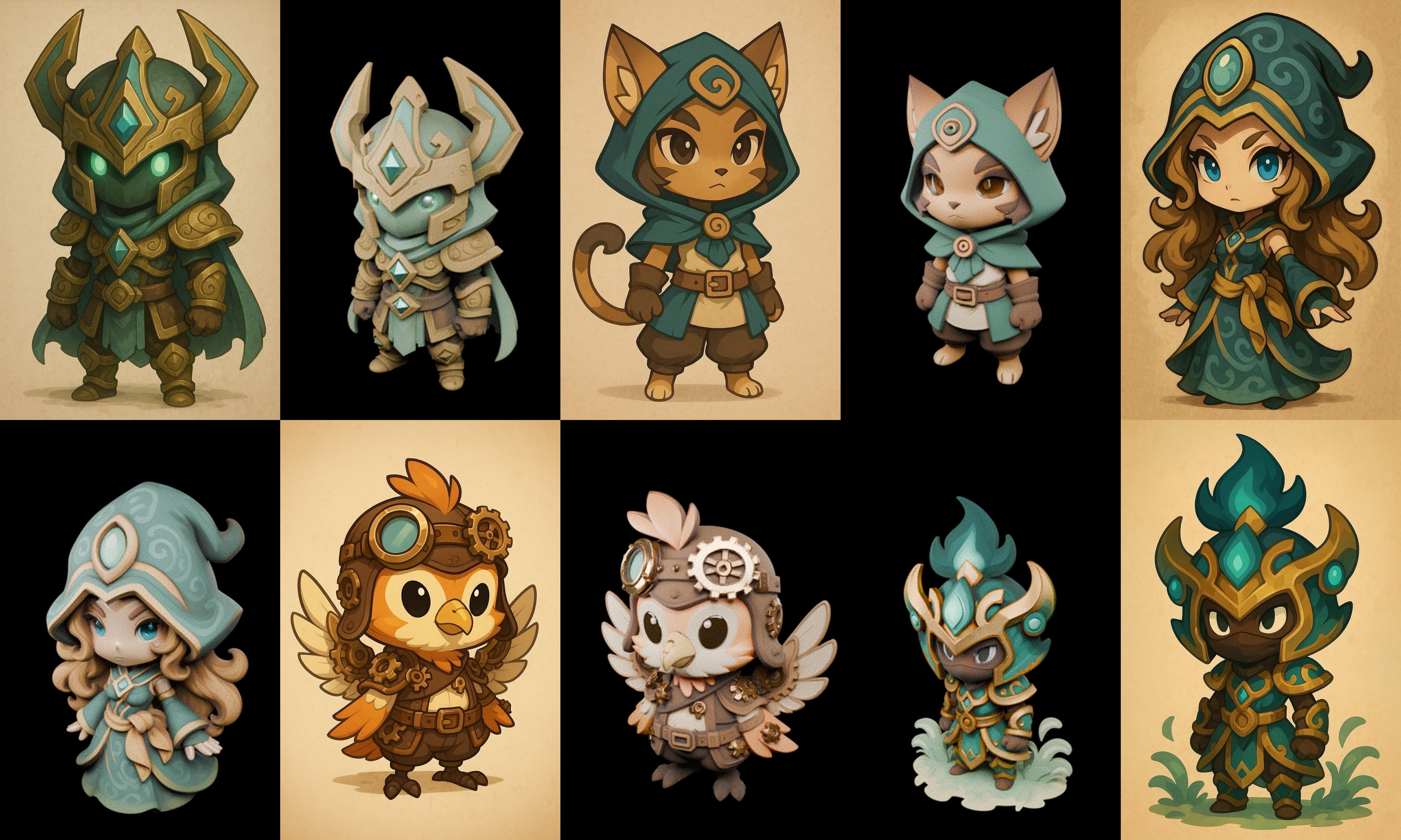 Game Character Marvelous Stylized bundle 18 pack 100 glb Low-poly 3D model_2