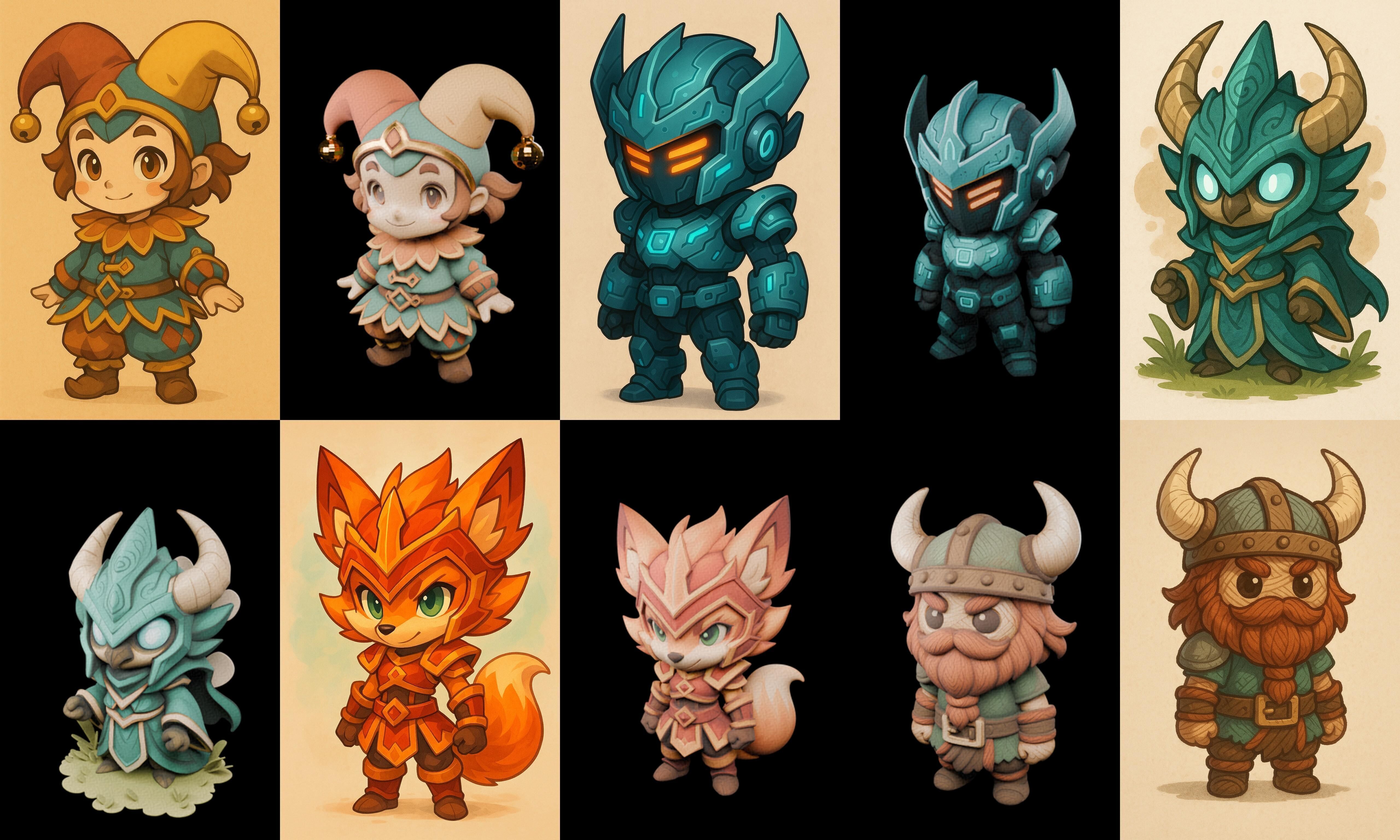 Game Character Marvelous Stylized bundle 18 pack 100 glb Low-poly 3D model_13