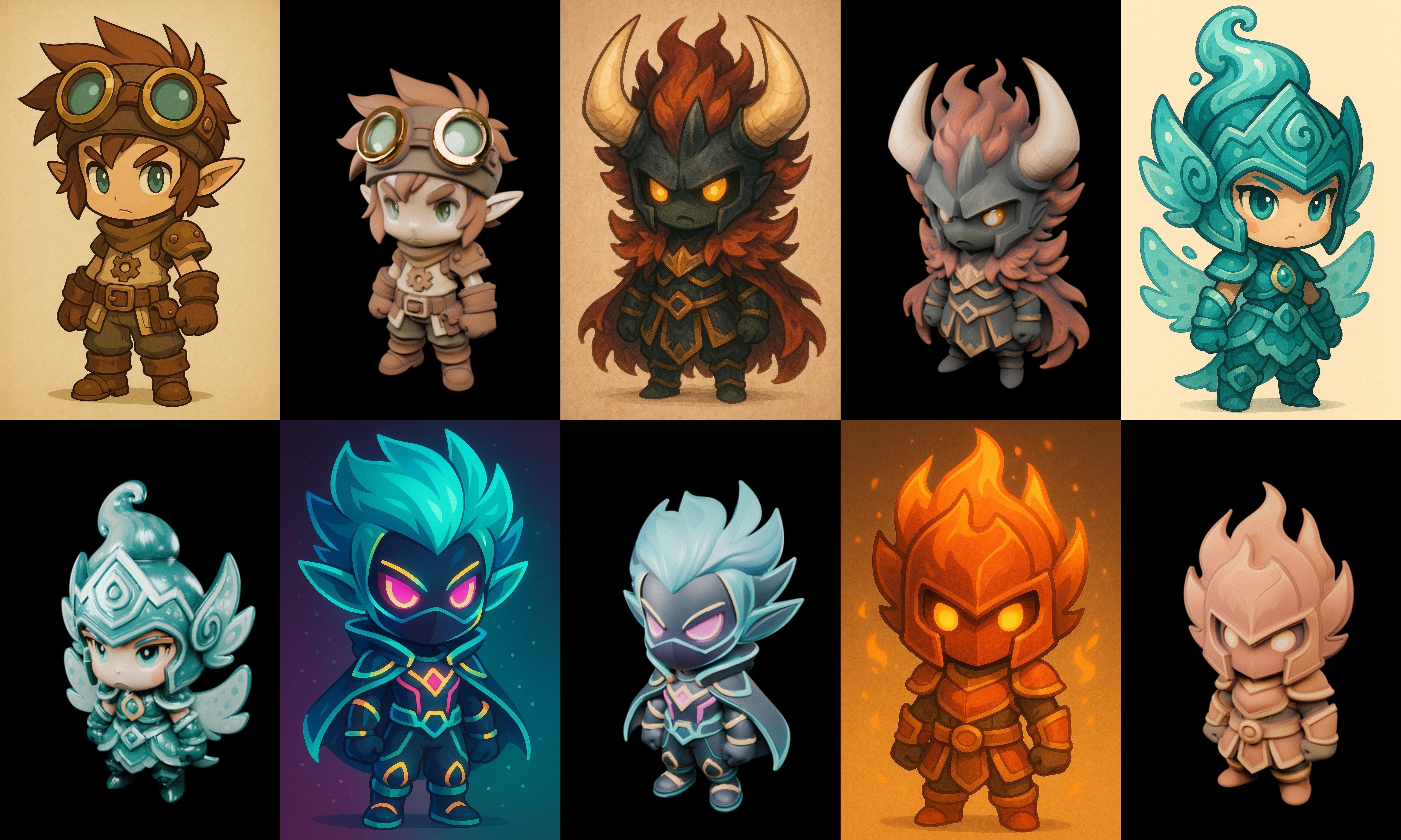 Game Character Marvelous Stylized bundle 18 pack 100 glb Low-poly 3D model_7