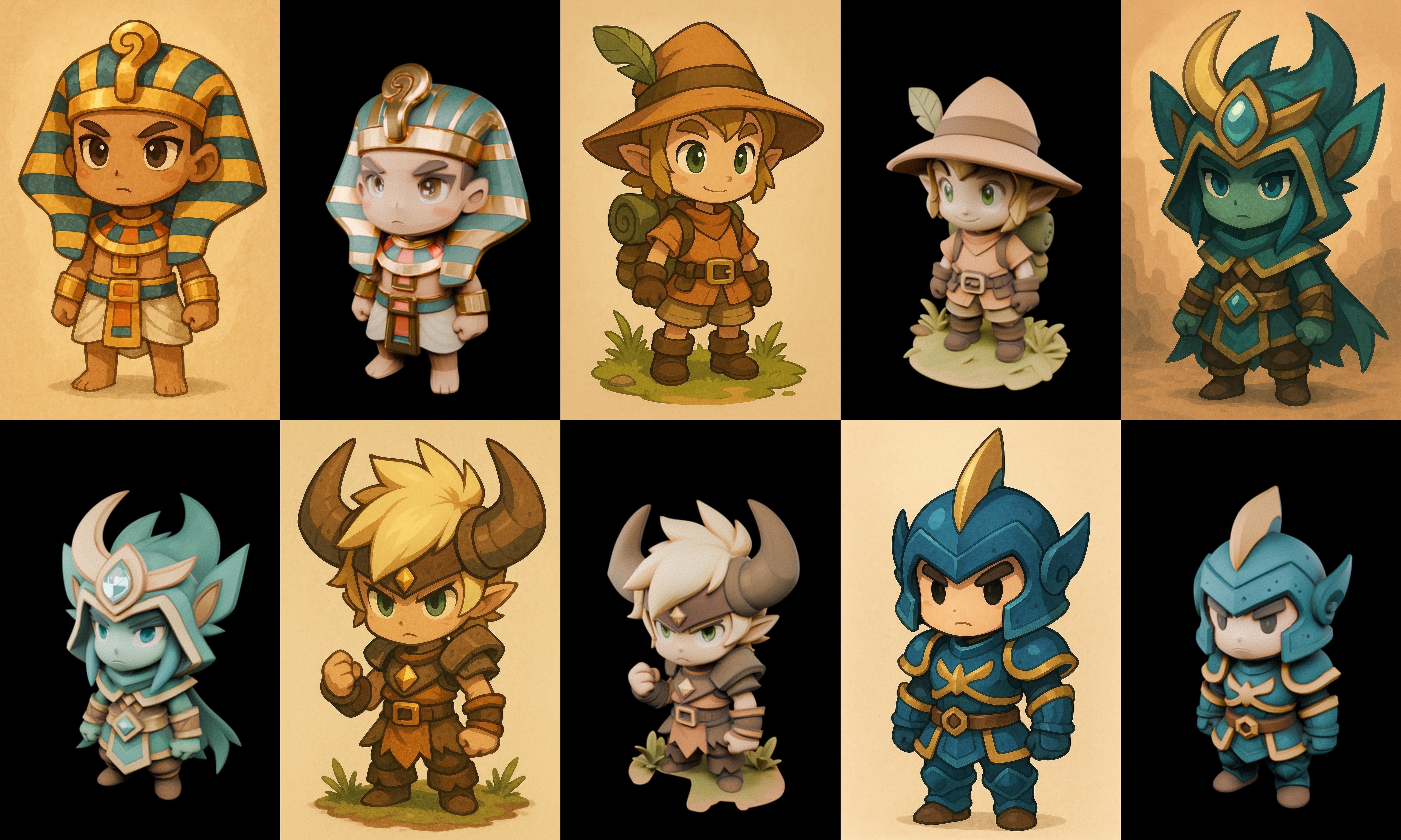 Game Character Marvelous Stylized bundle 18 pack 100 glb Low-poly 3D model_16