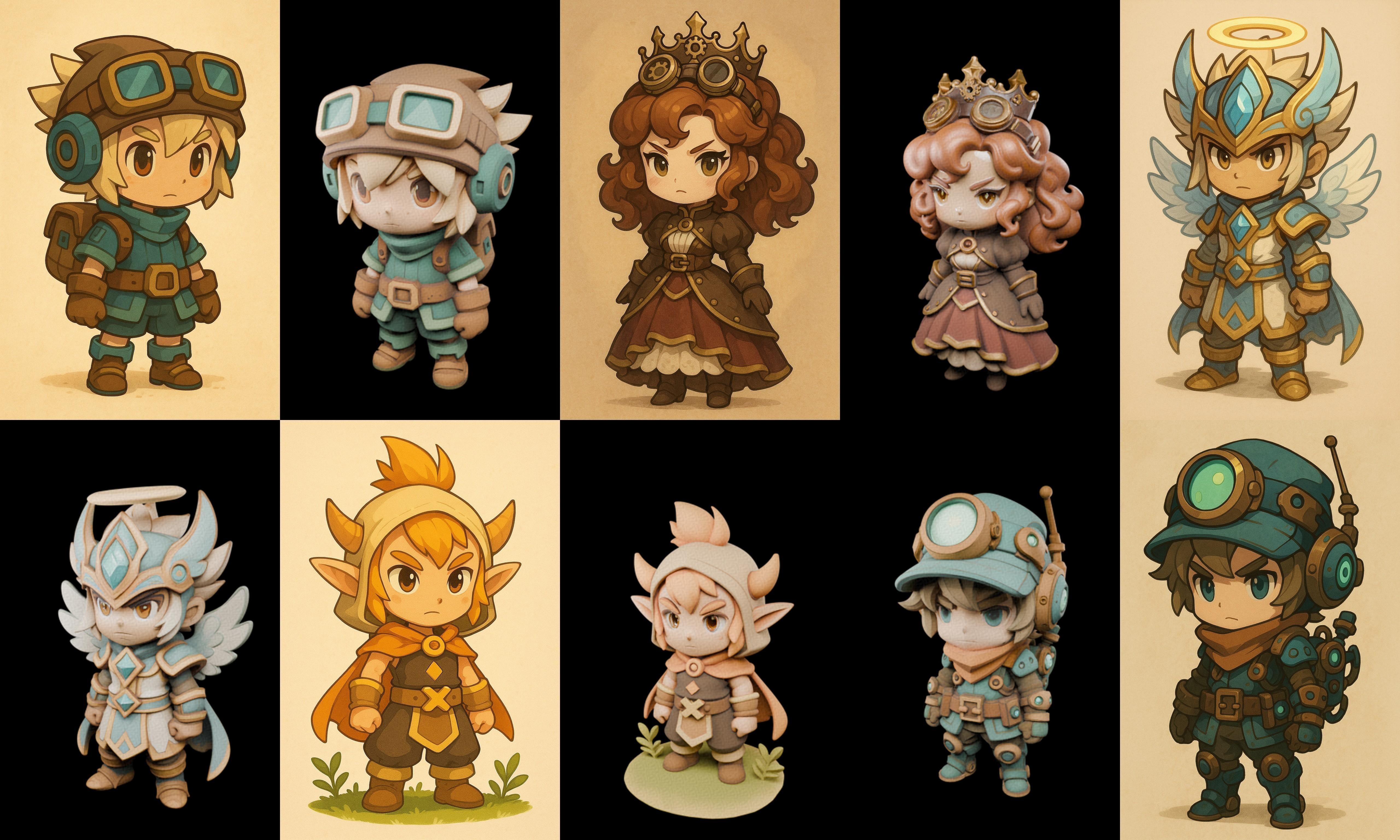 Game Character Marvelous Stylized bundle 18 pack 100 glb Low-poly 3D model_11