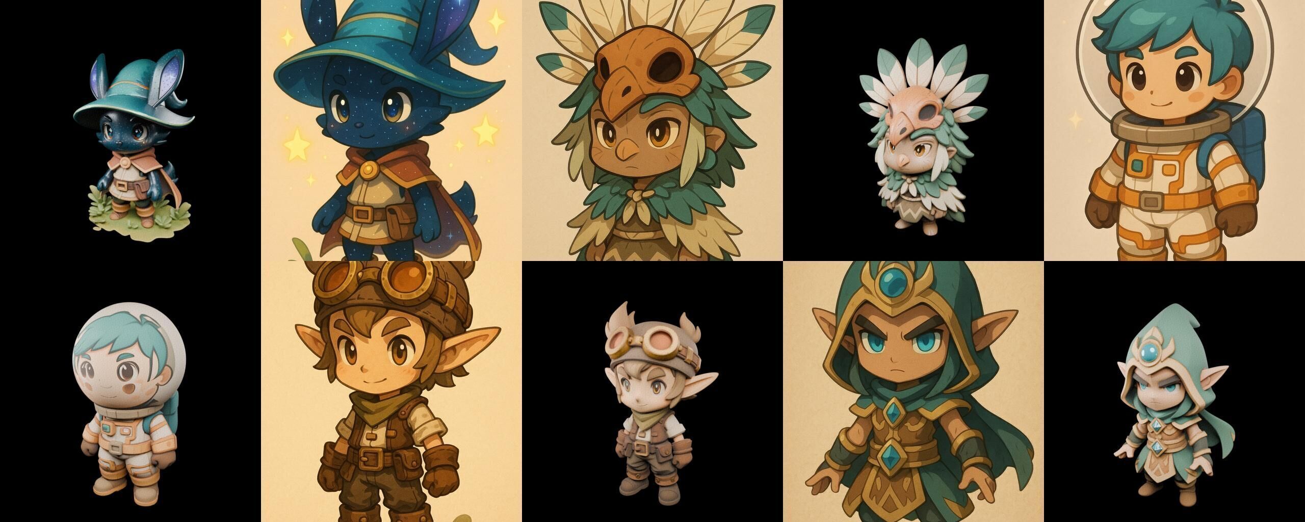 Game Character Marvelous Stylized bundle 18 pack 100 glb Low-poly 3D model_17